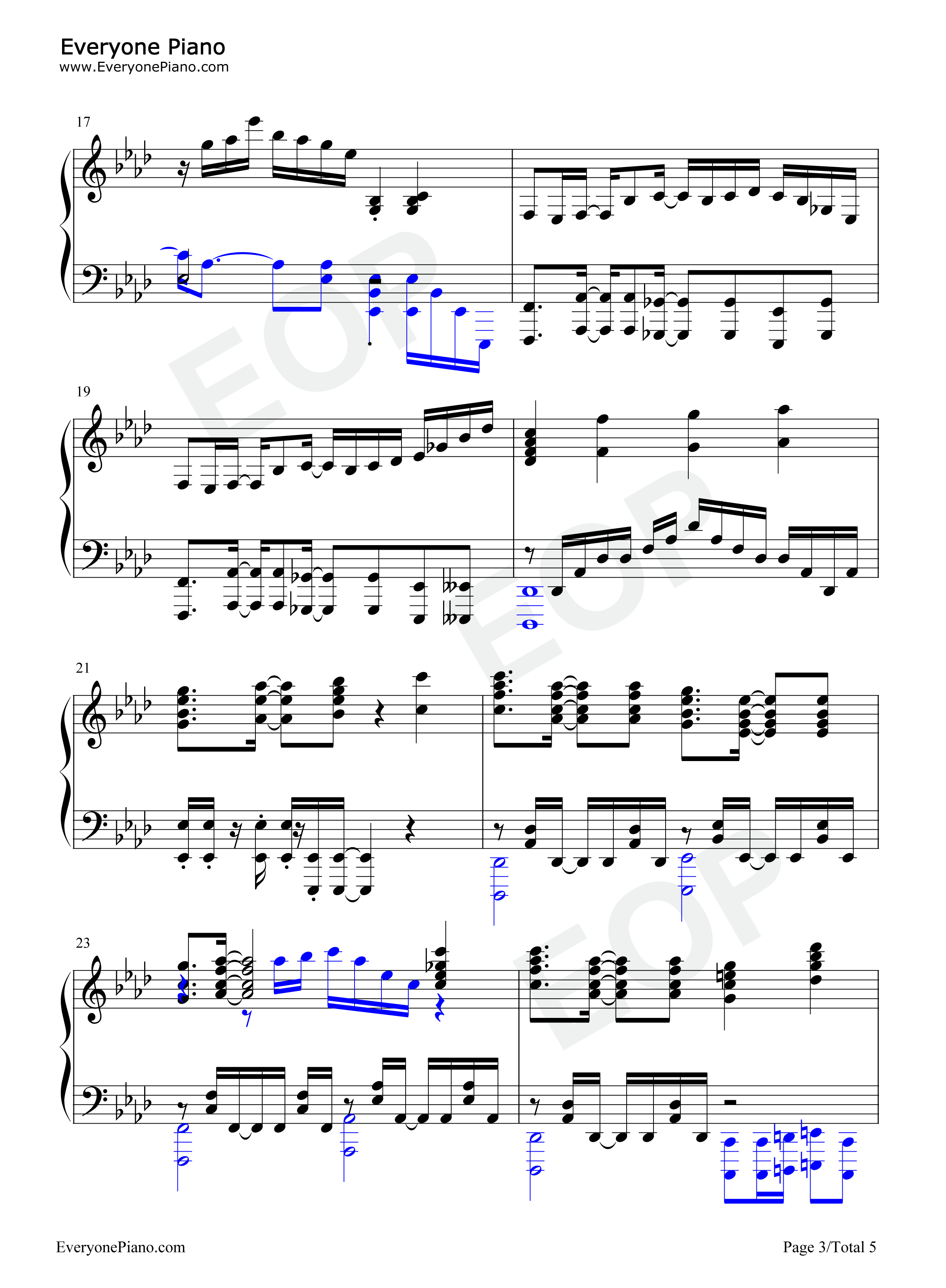 Anti_world钢琴谱_高槻加奈子