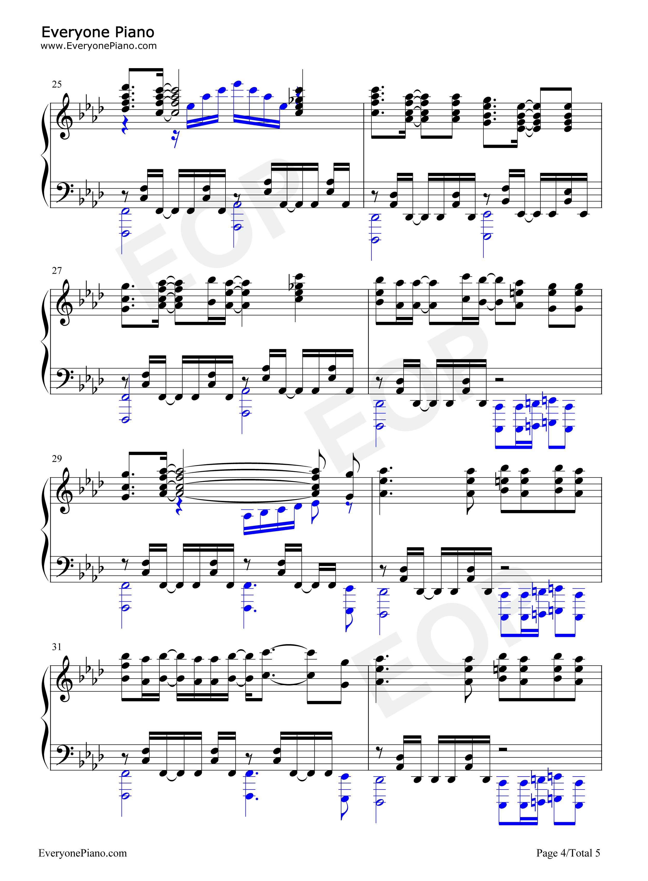 Anti_world钢琴谱_高槻加奈子