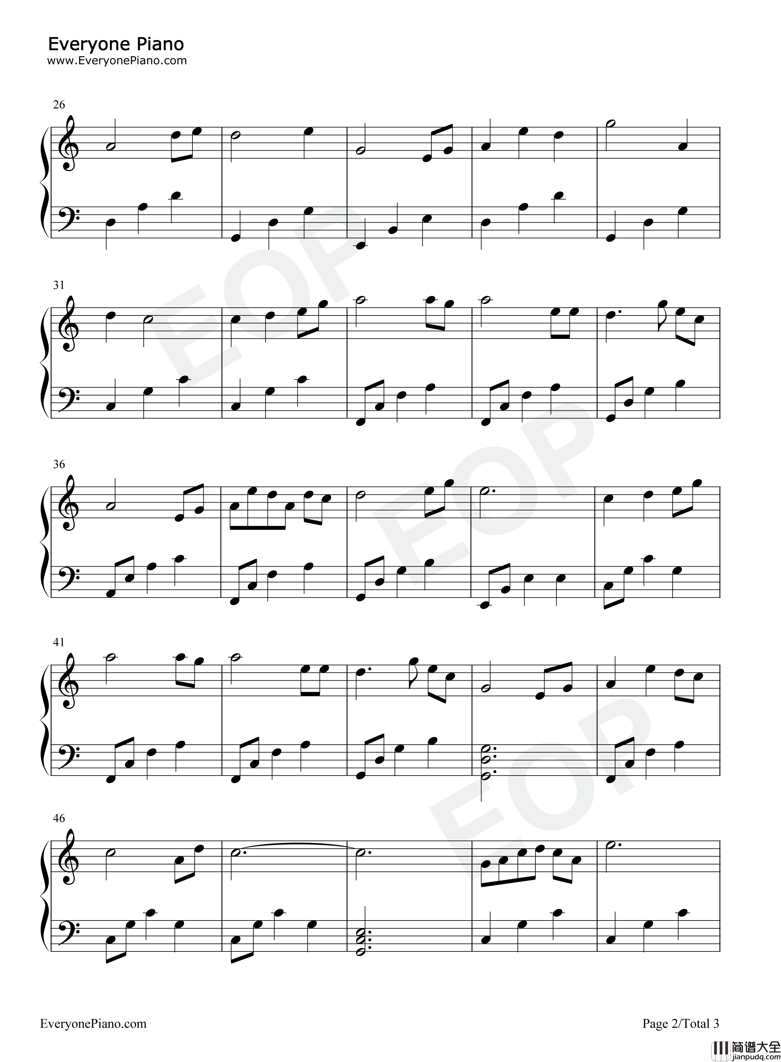 花愿钢琴谱_谭松韵