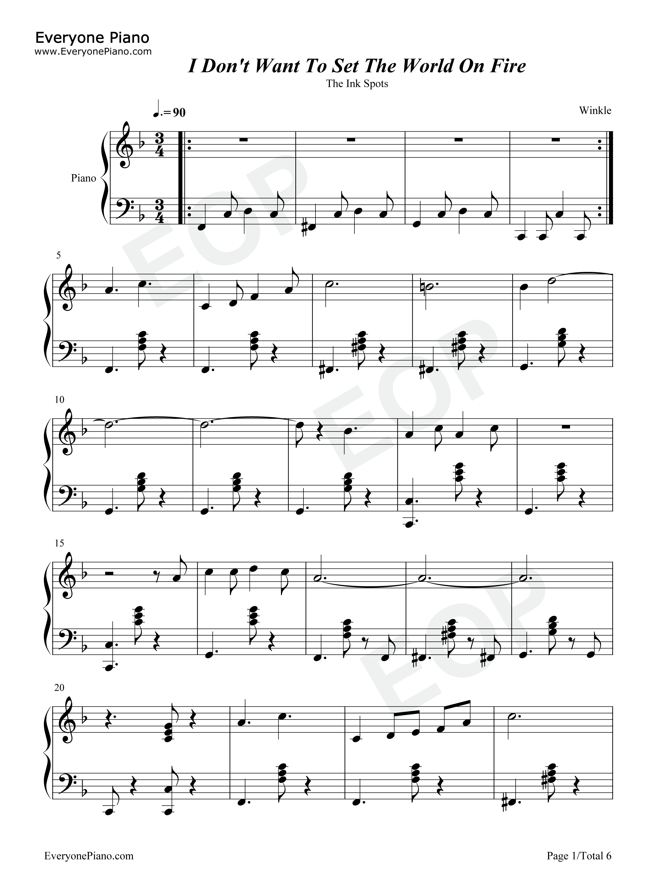 I_Dont_Want_To_Set_The_World_On_Fire钢琴谱_The_Ink_Spots