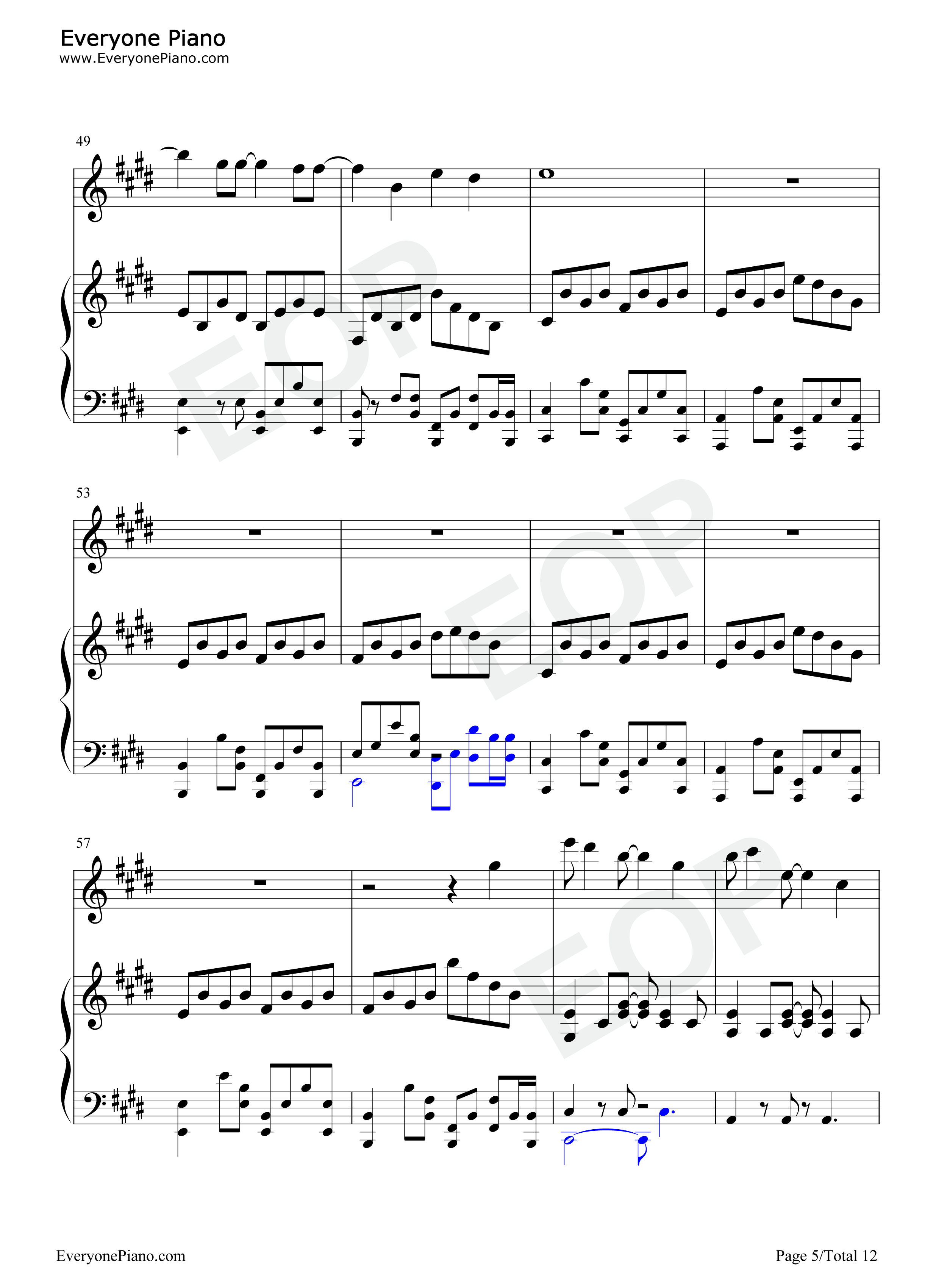 同归世界线钢琴谱_乐正绫