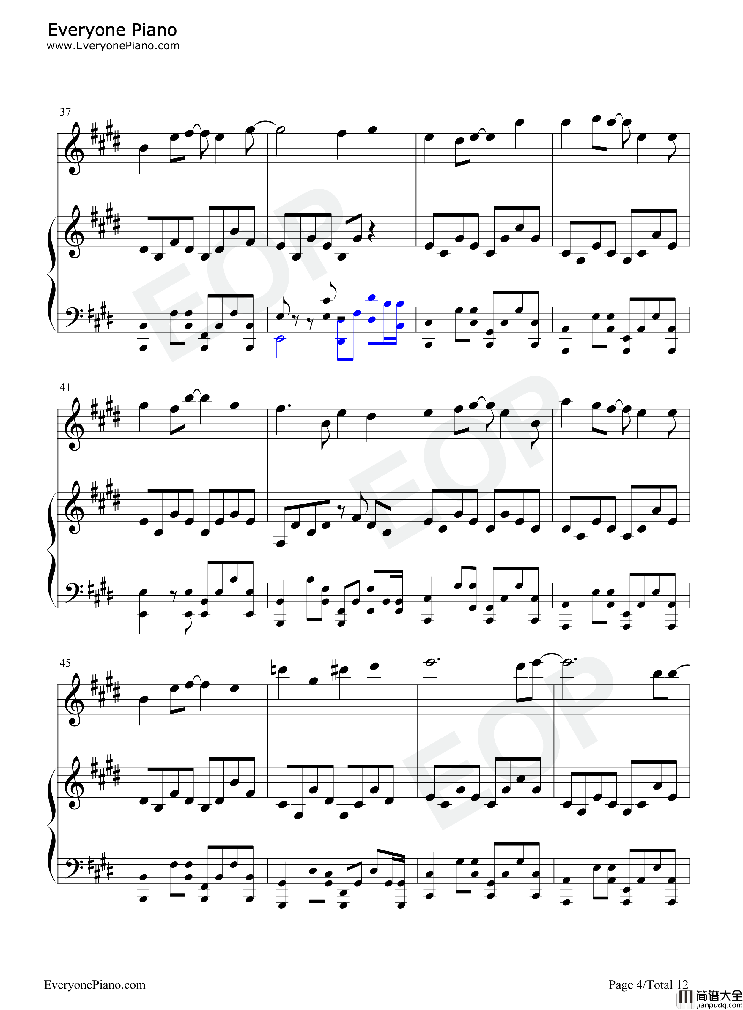 同归世界线钢琴谱_乐正绫