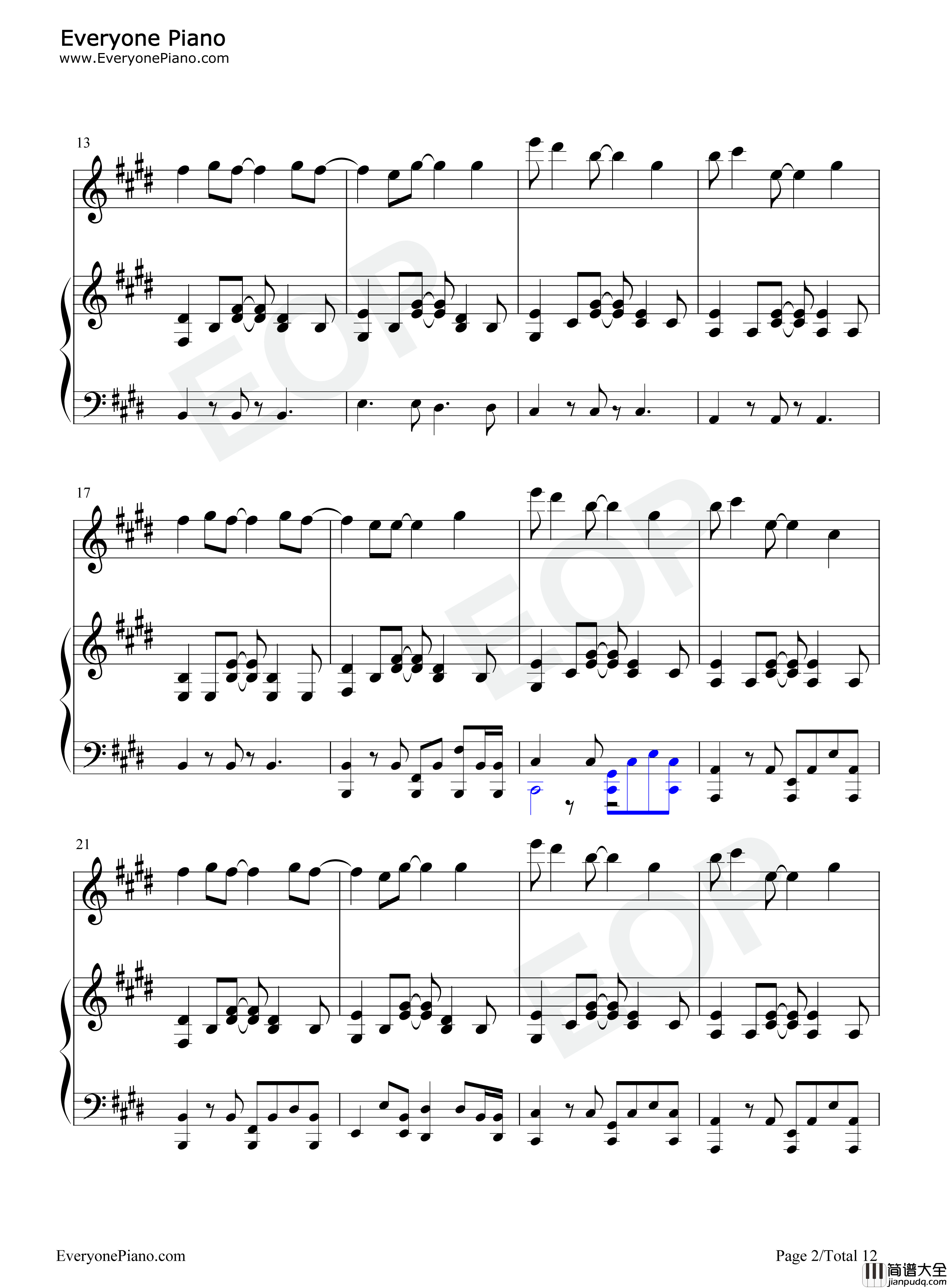 同归世界线钢琴谱_乐正绫