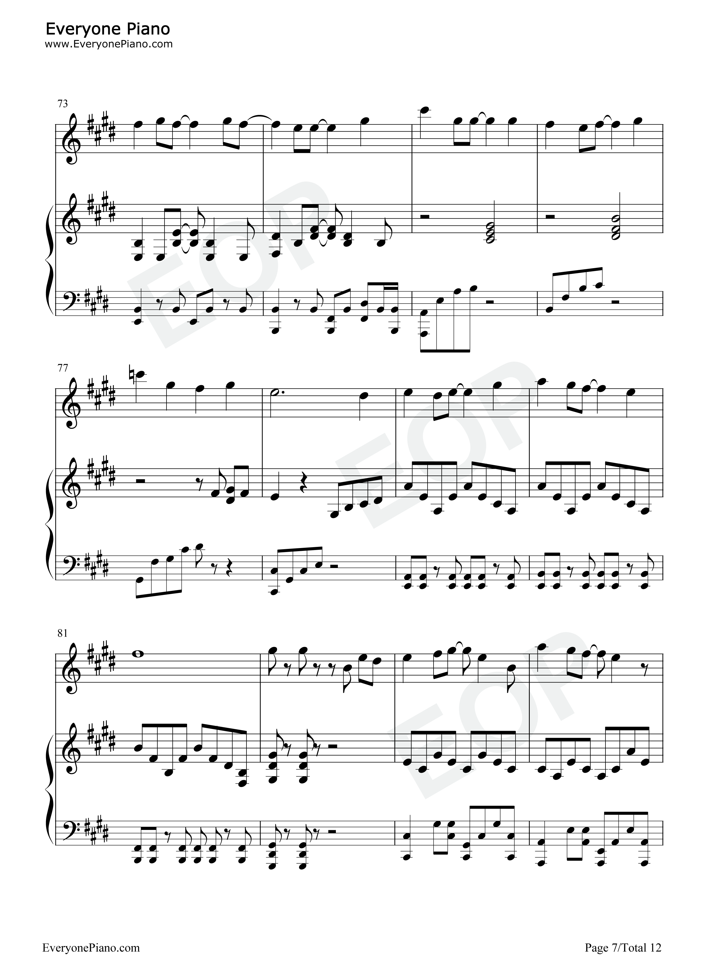 同归世界线钢琴谱_乐正绫