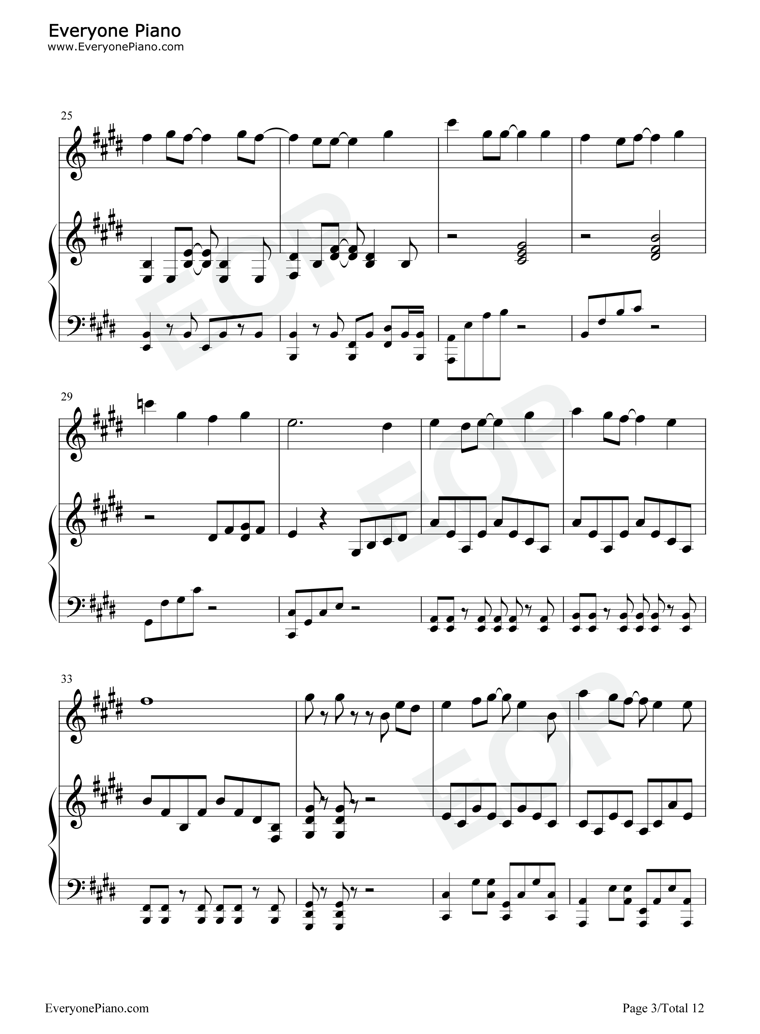 同归世界线钢琴谱_乐正绫