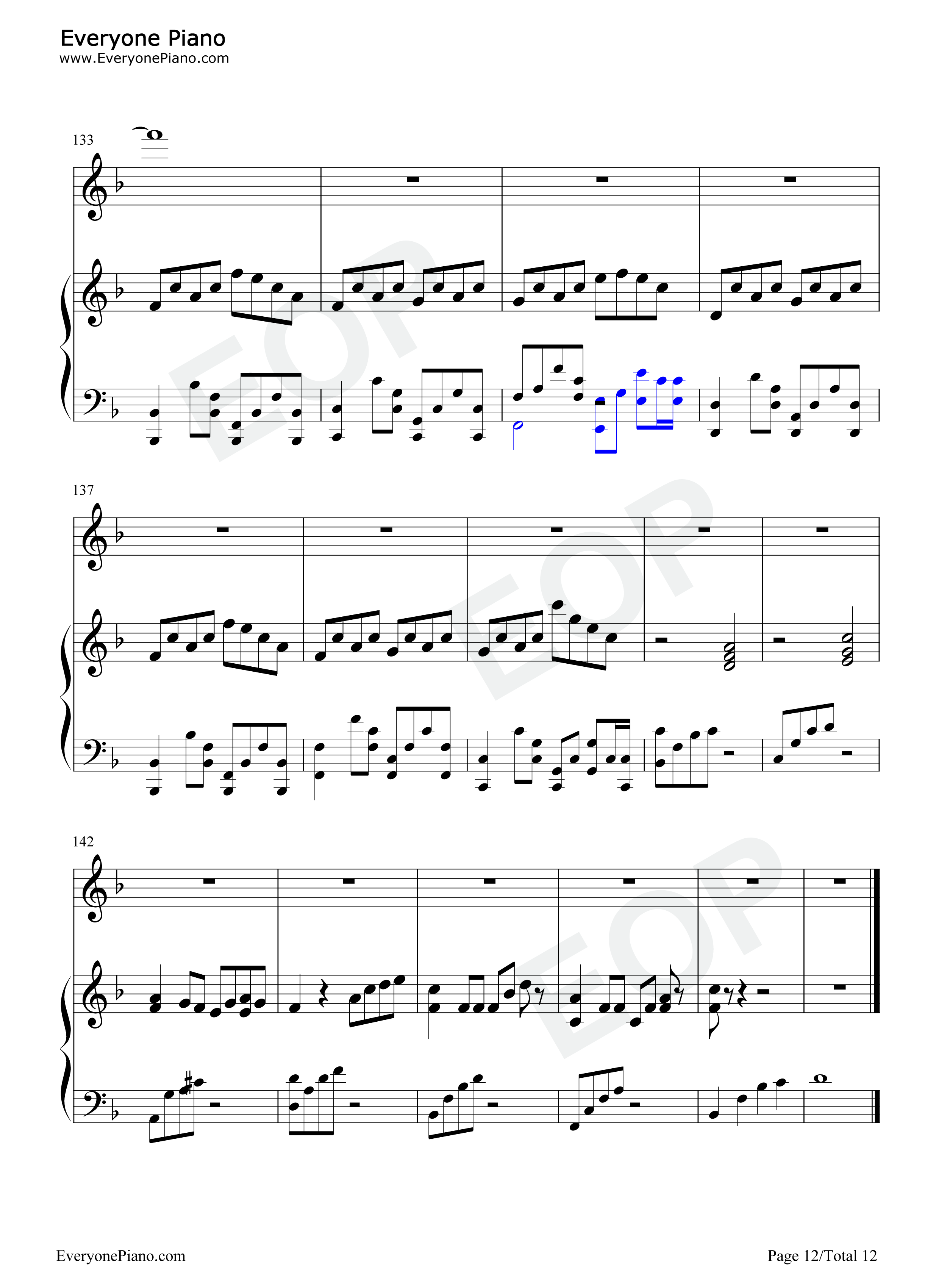 同归世界线钢琴谱_乐正绫