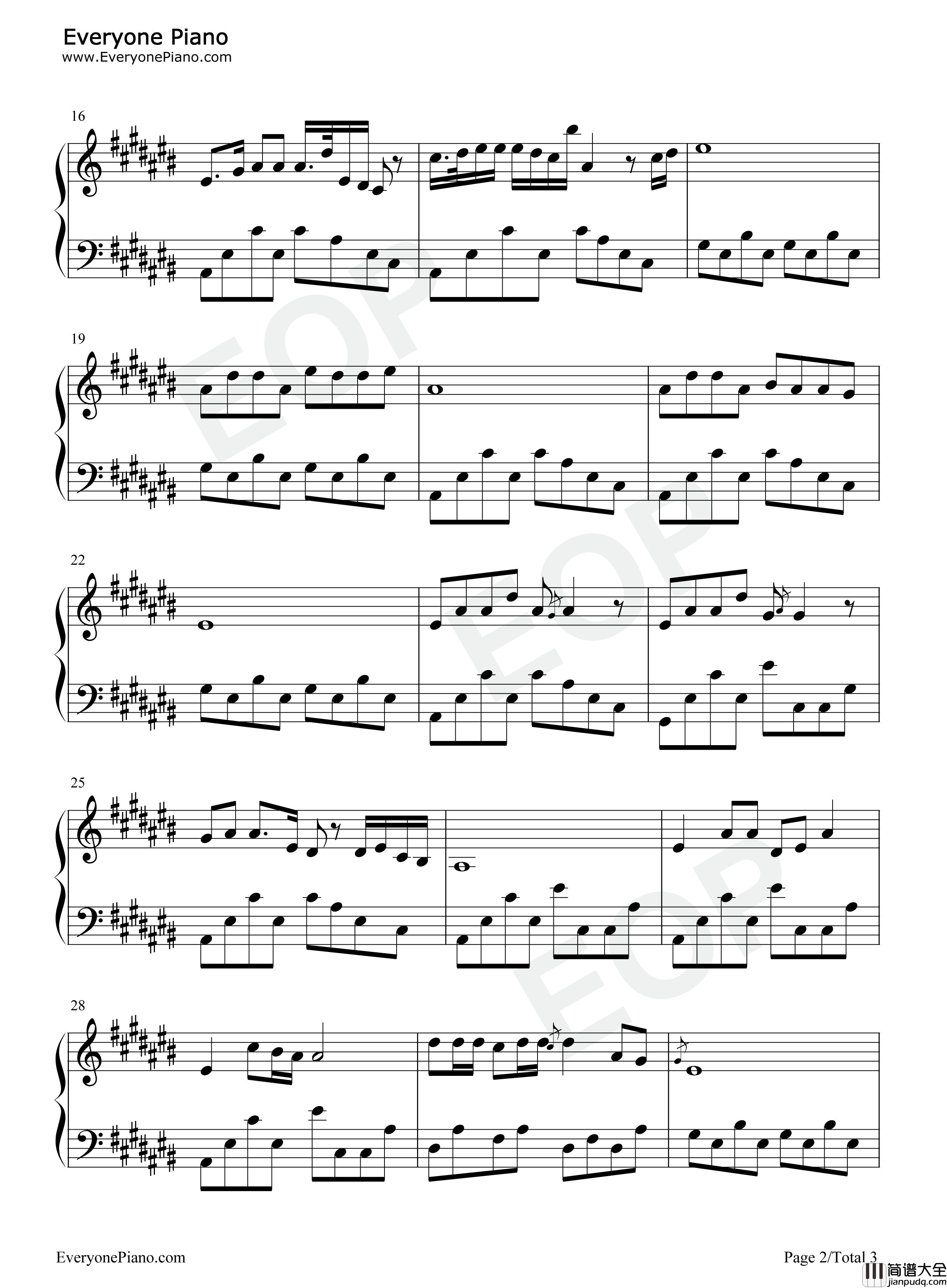 泪蛋蛋掉在酒杯杯里钢琴谱_马美如