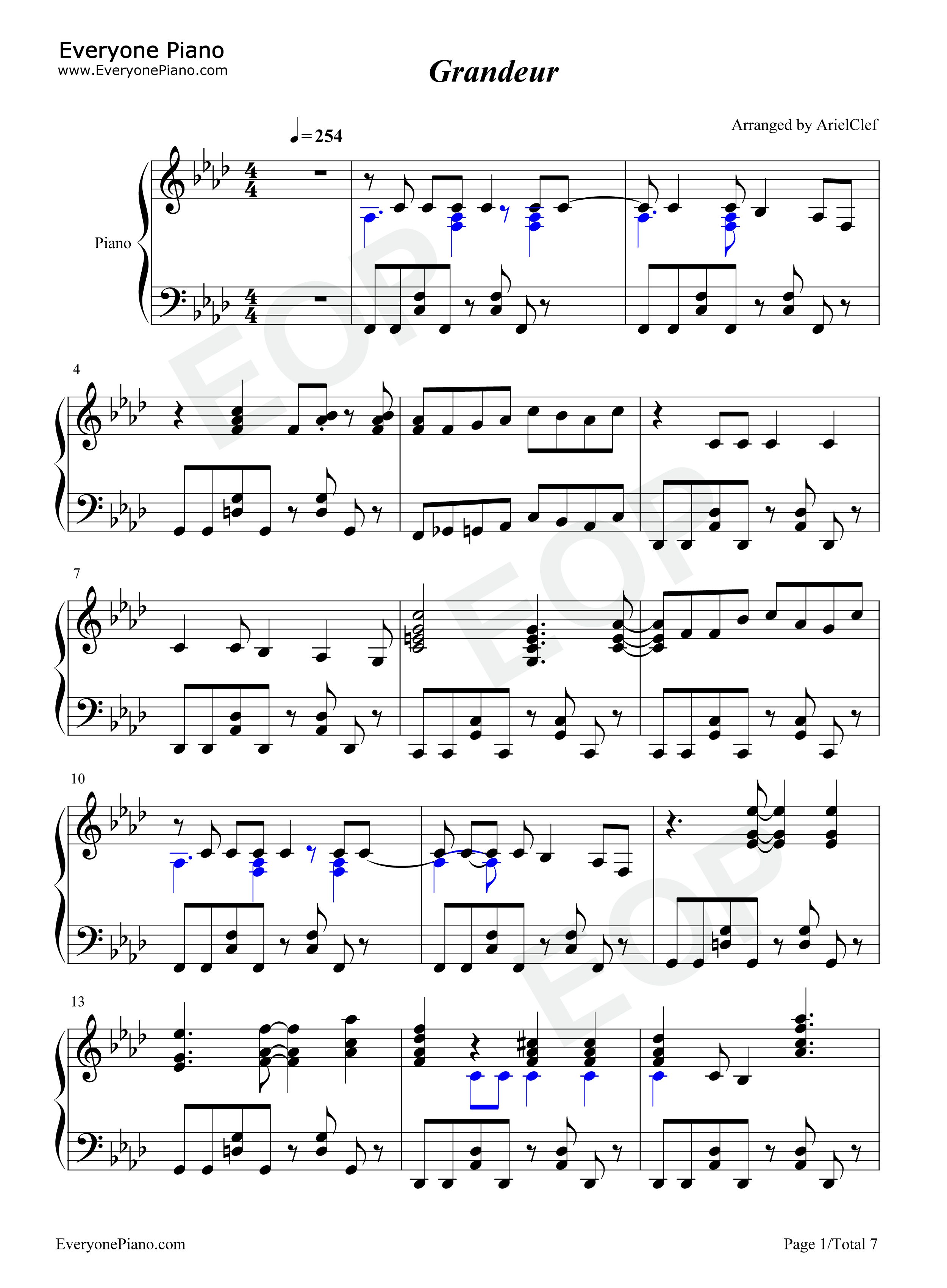 Grandeur钢琴谱_Snow_Man