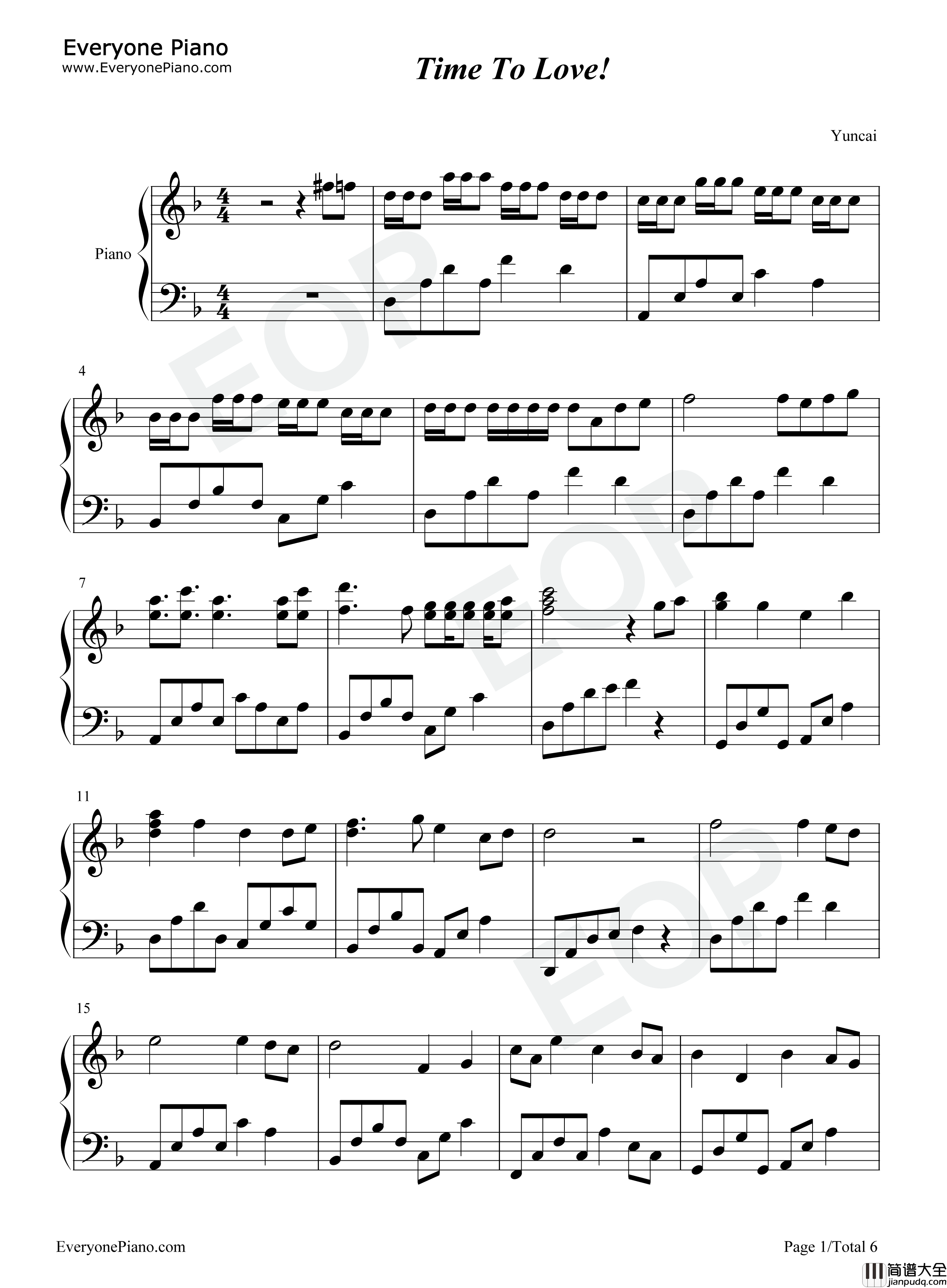 Time_To_Love钢琴谱_T_ara