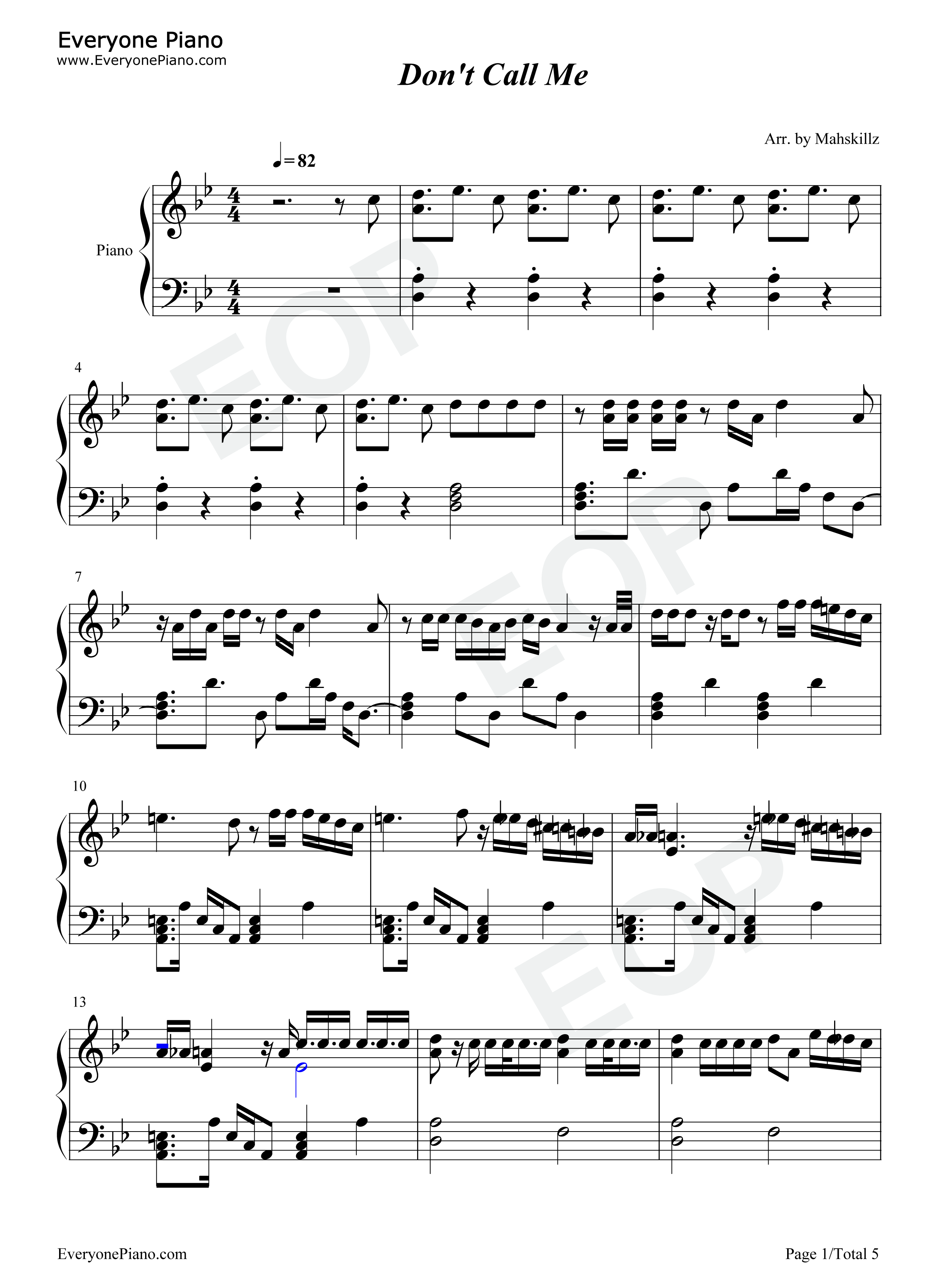 Dont_Call_Me钢琴谱_SHINee