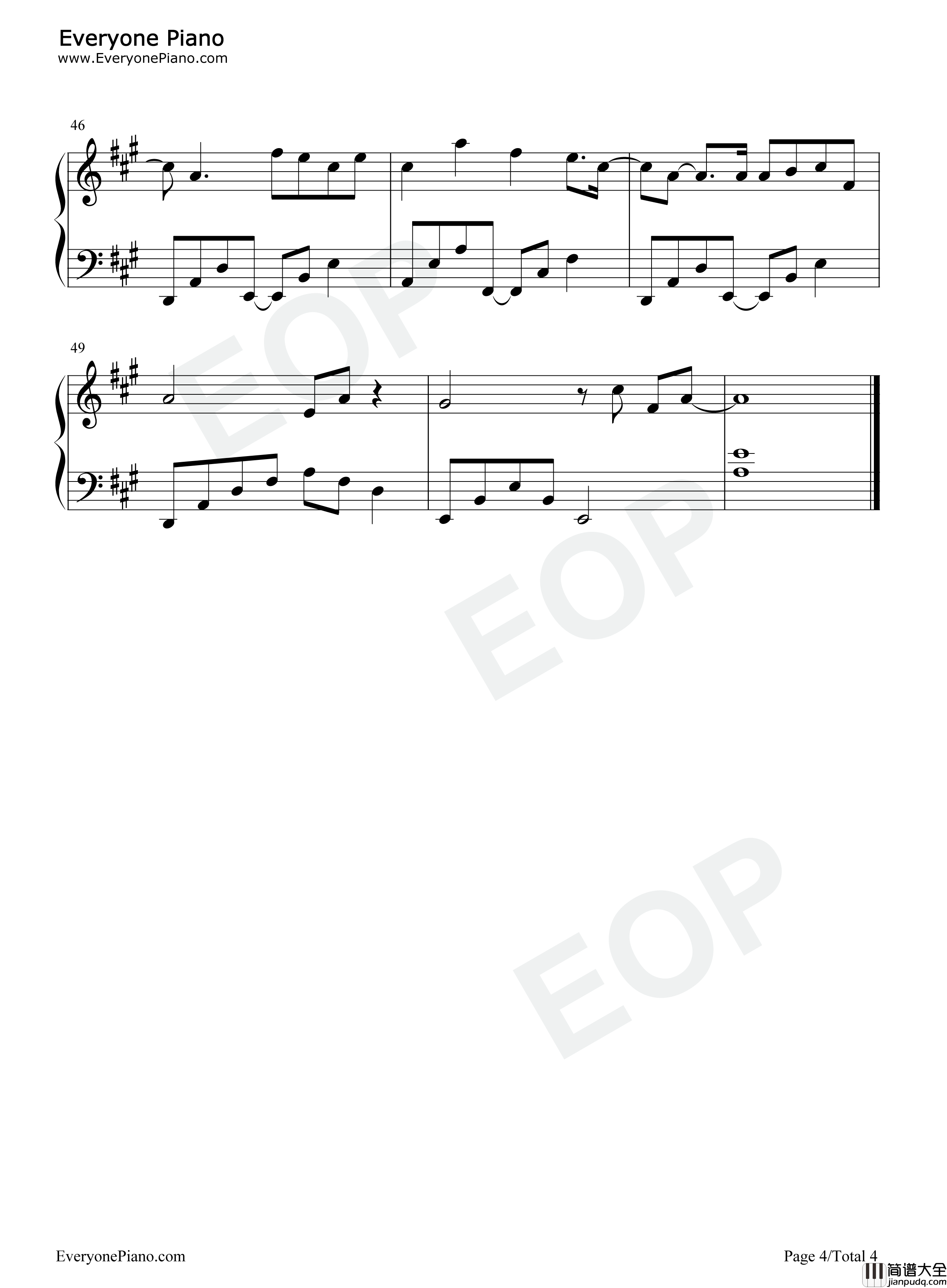 爱上了钢琴谱_胡夏