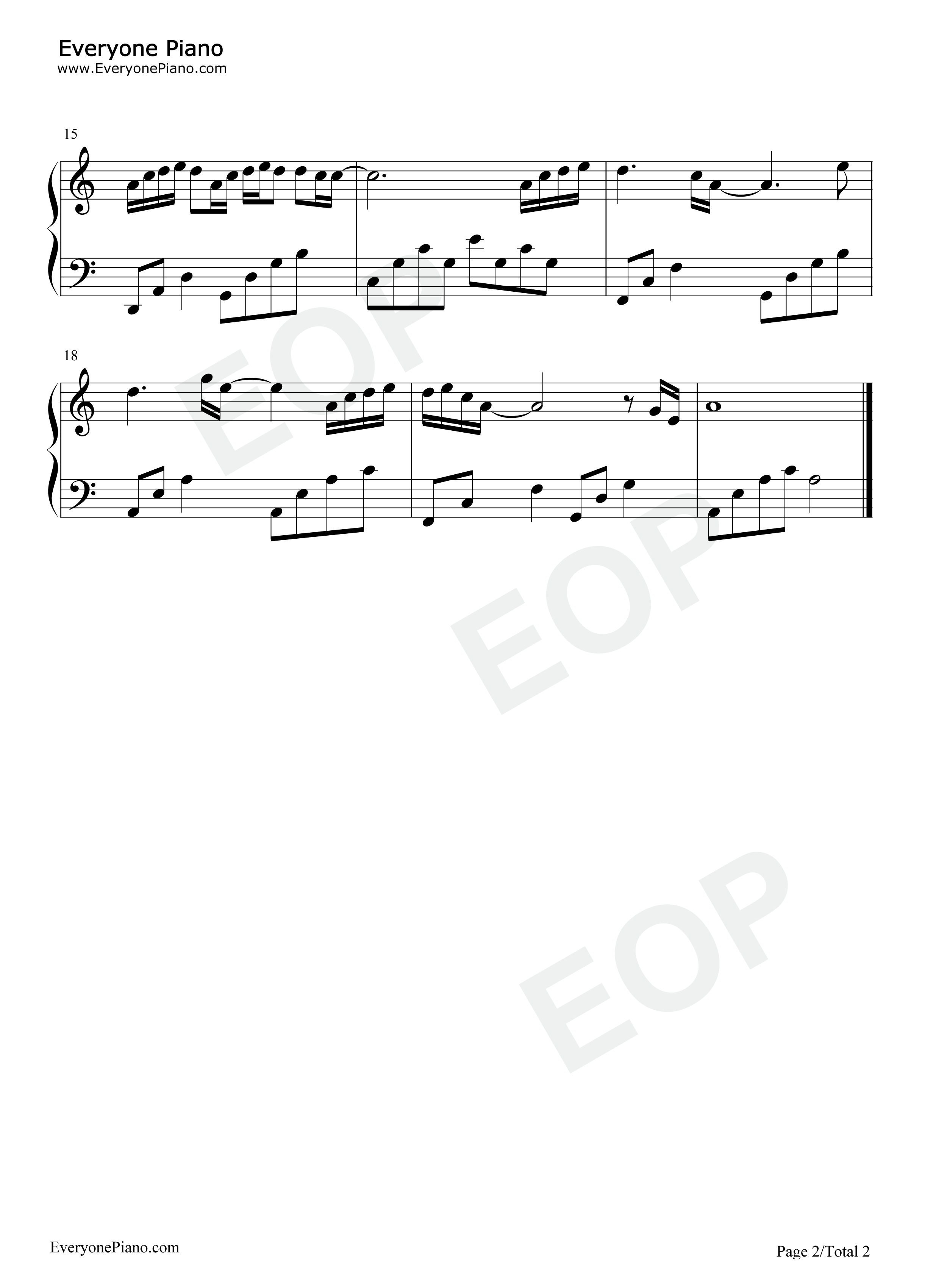 余生钢琴谱_池约翰C.J