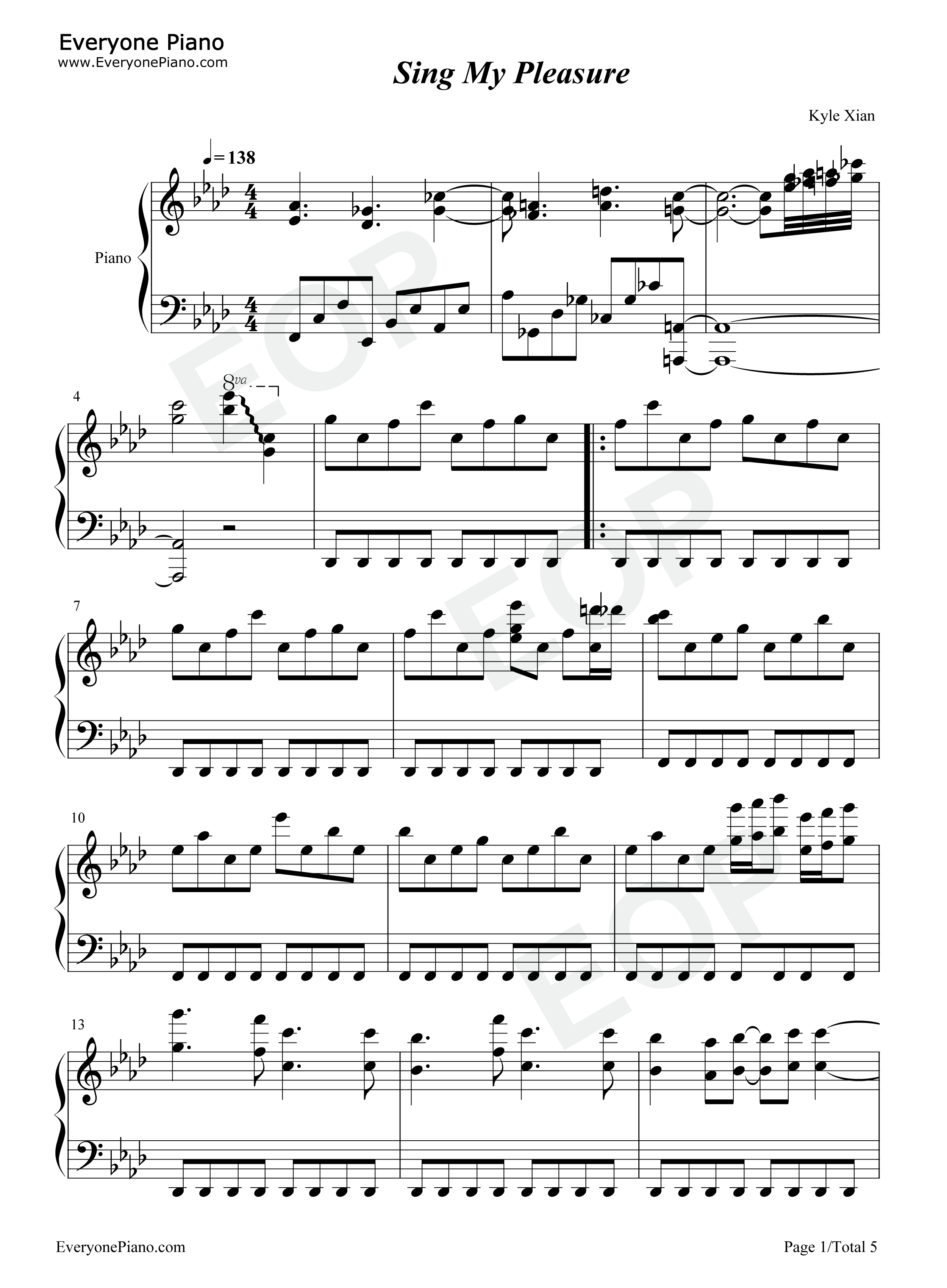 Sing_My_Pleasure钢琴谱_八木海莉