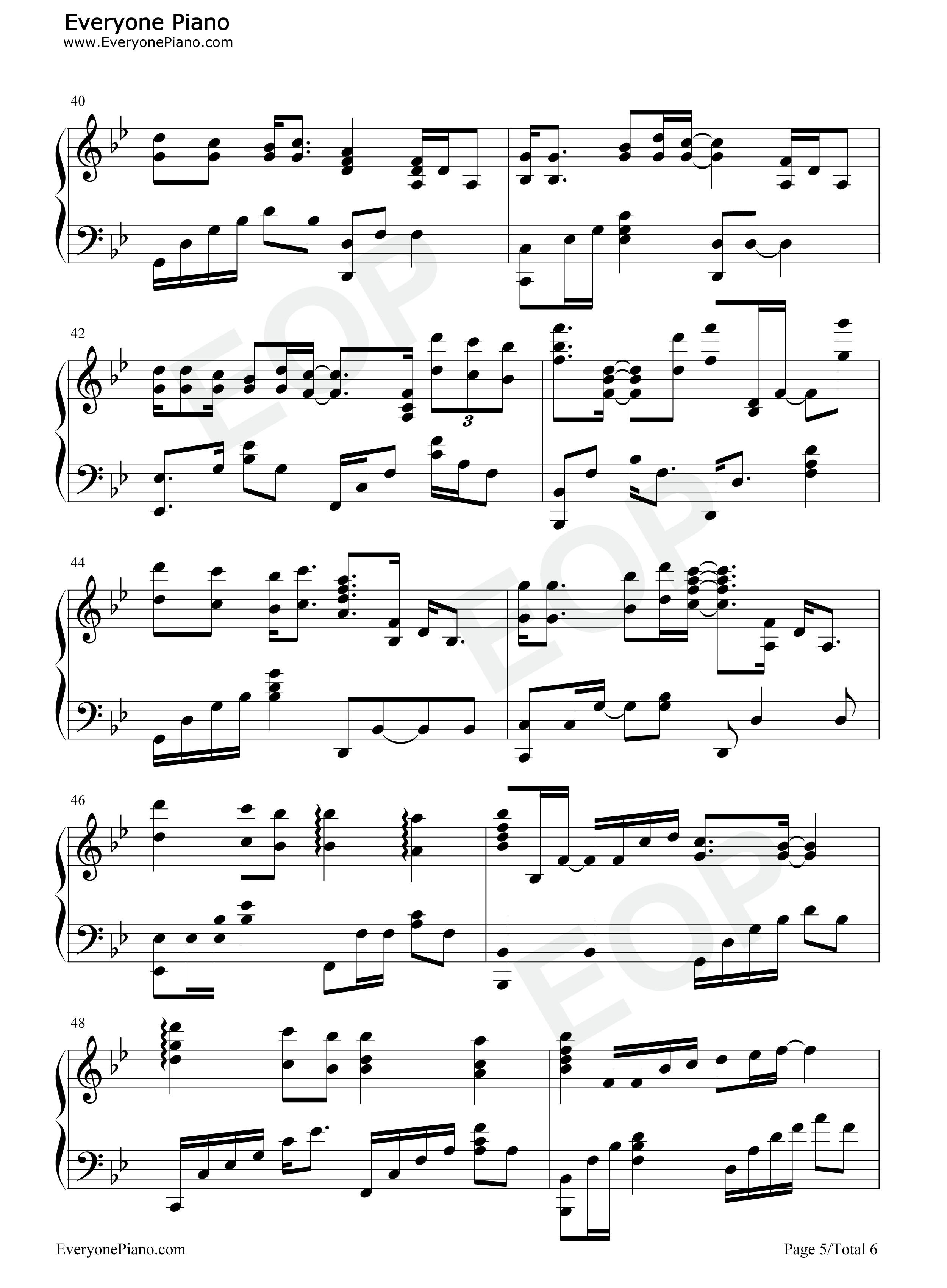 爱念钢琴谱_谭咏麟