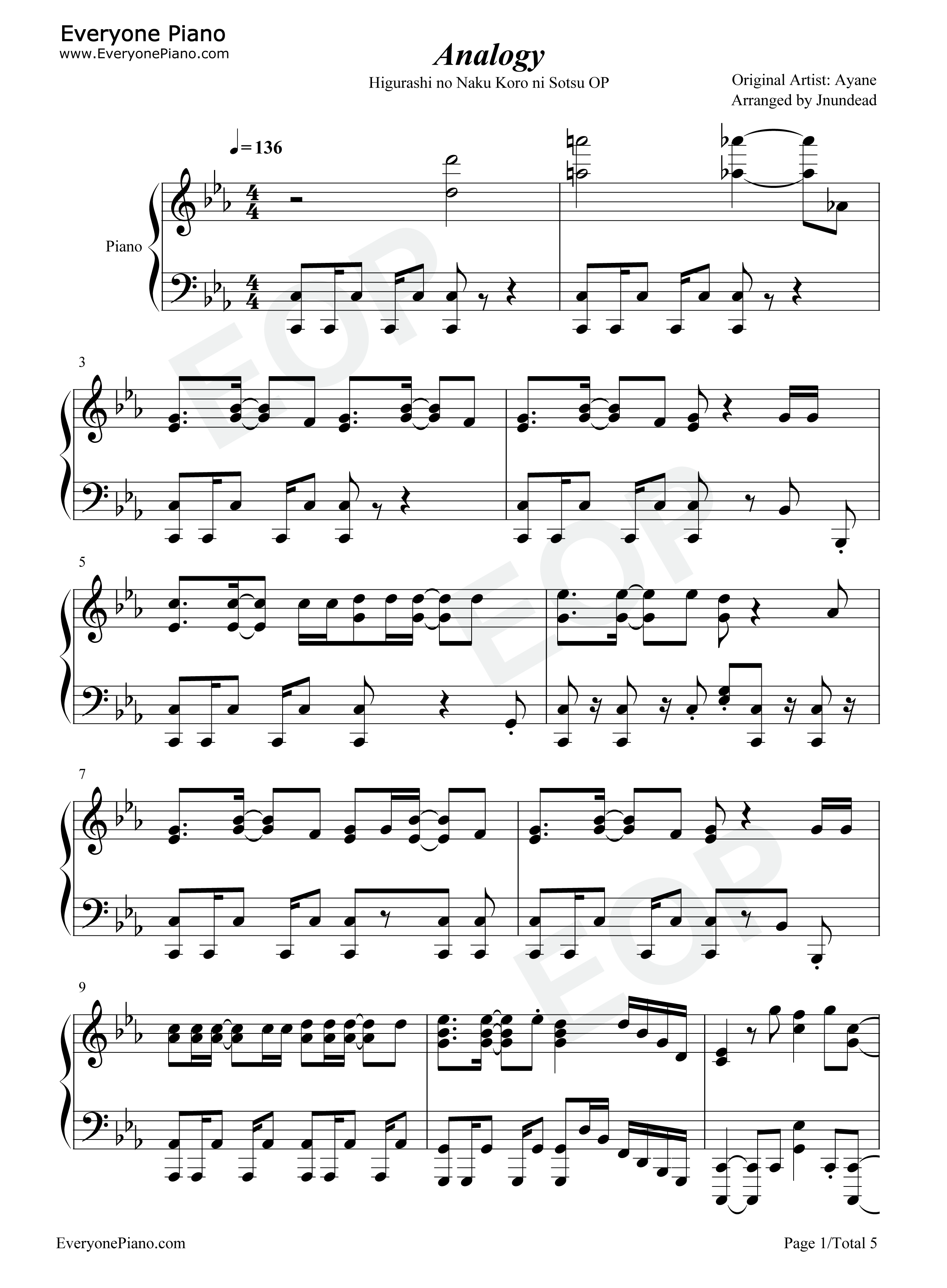 Analogy钢琴谱_彩音