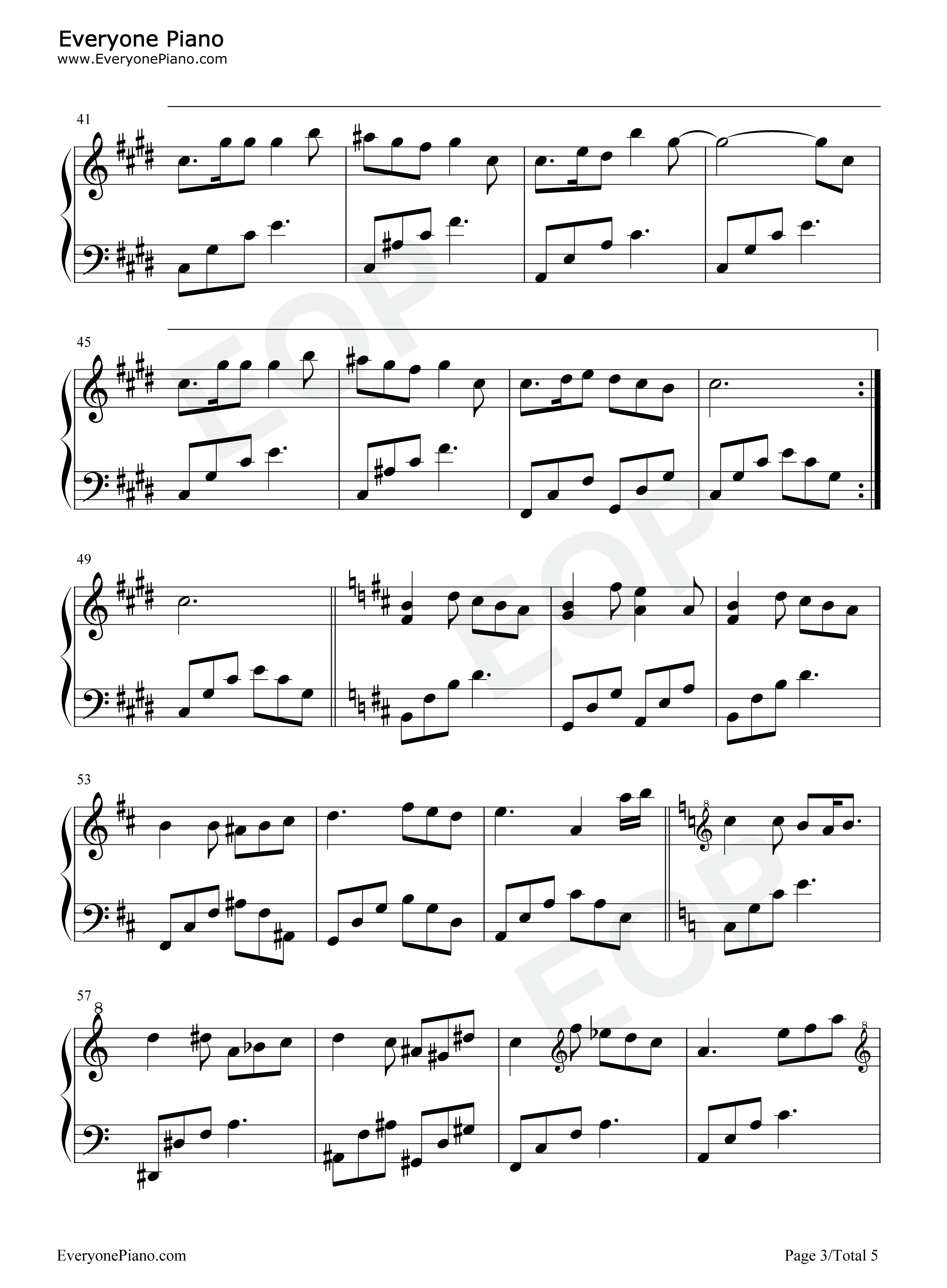 祈愿钢琴谱_孔肖吟