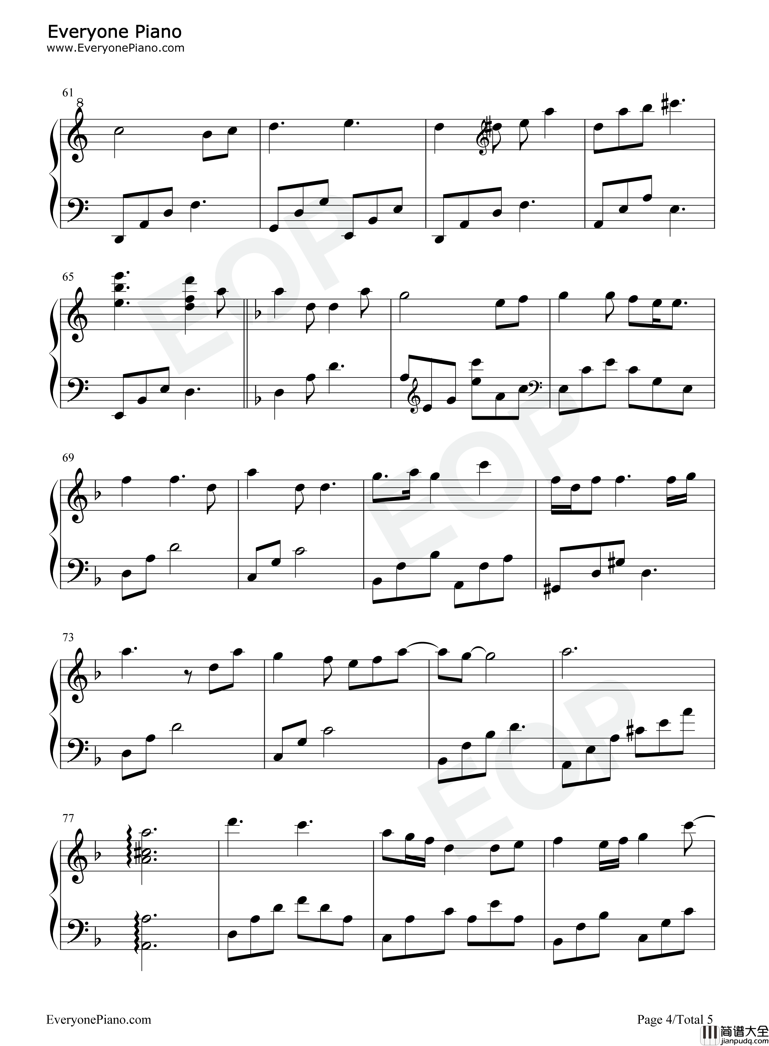 祈愿钢琴谱_孔肖吟