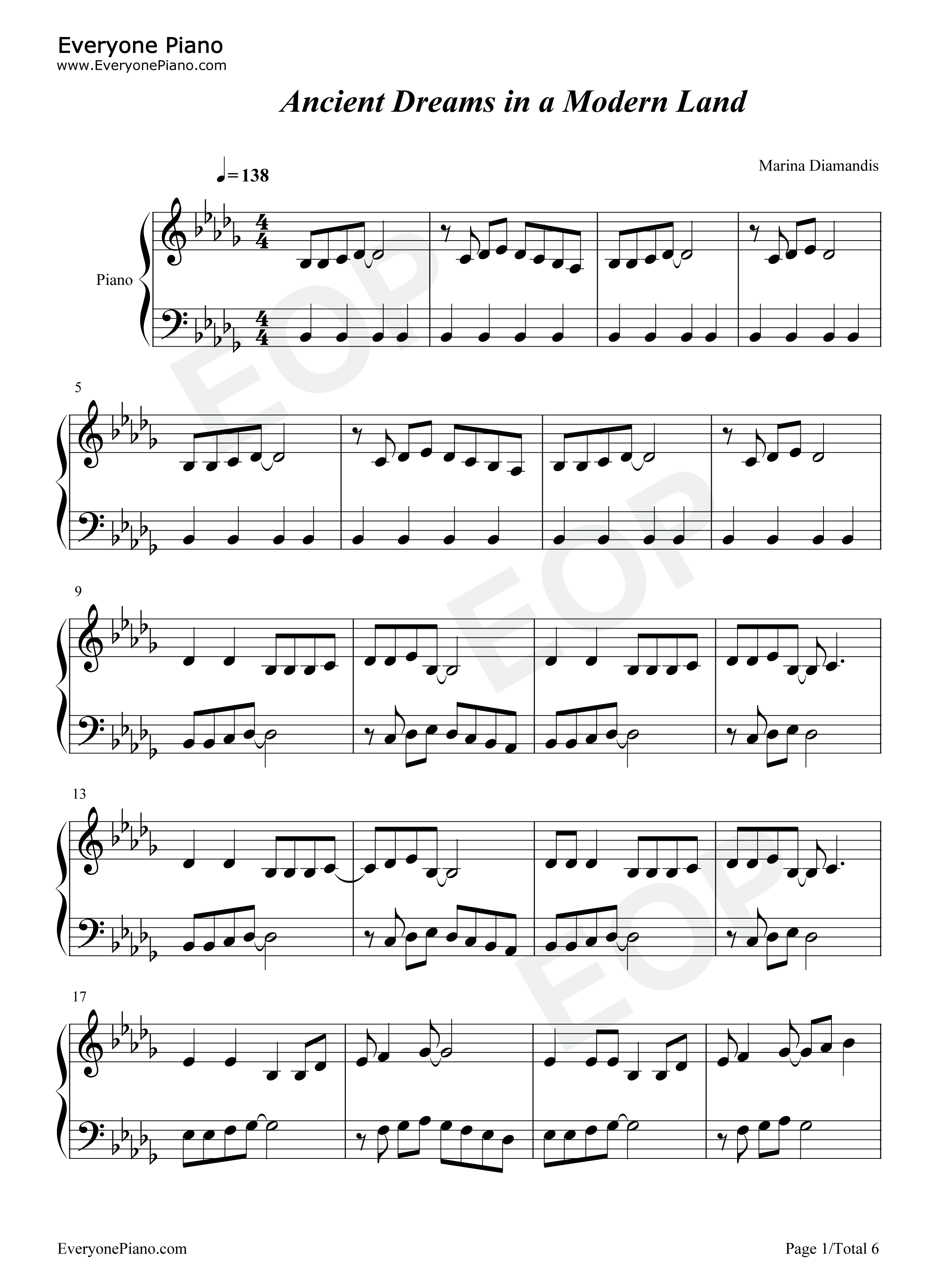 Ancient_Dreams_in_a_Modern_Land钢琴谱_Marina