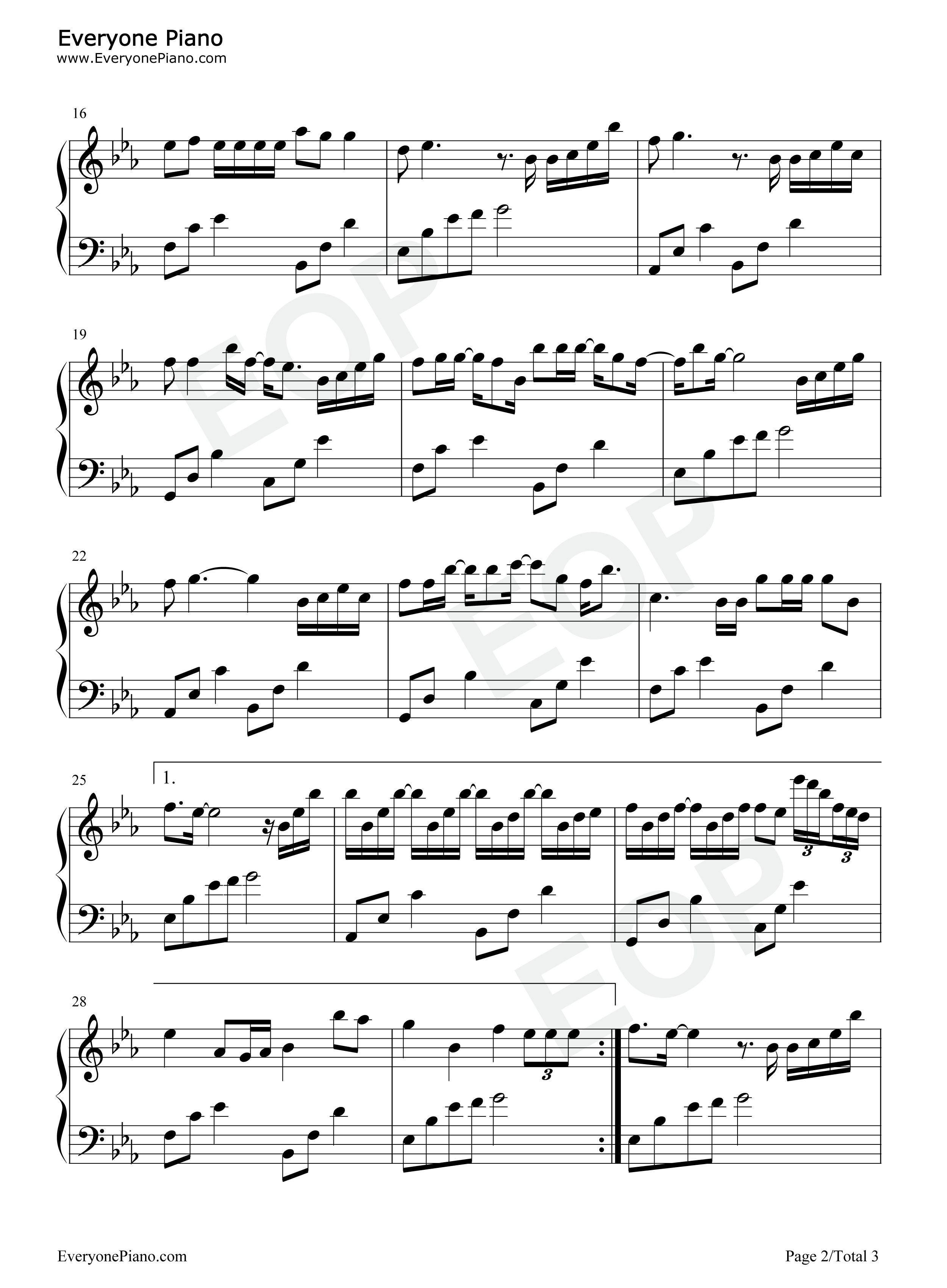 陪你看星星钢琴谱_陈子晴