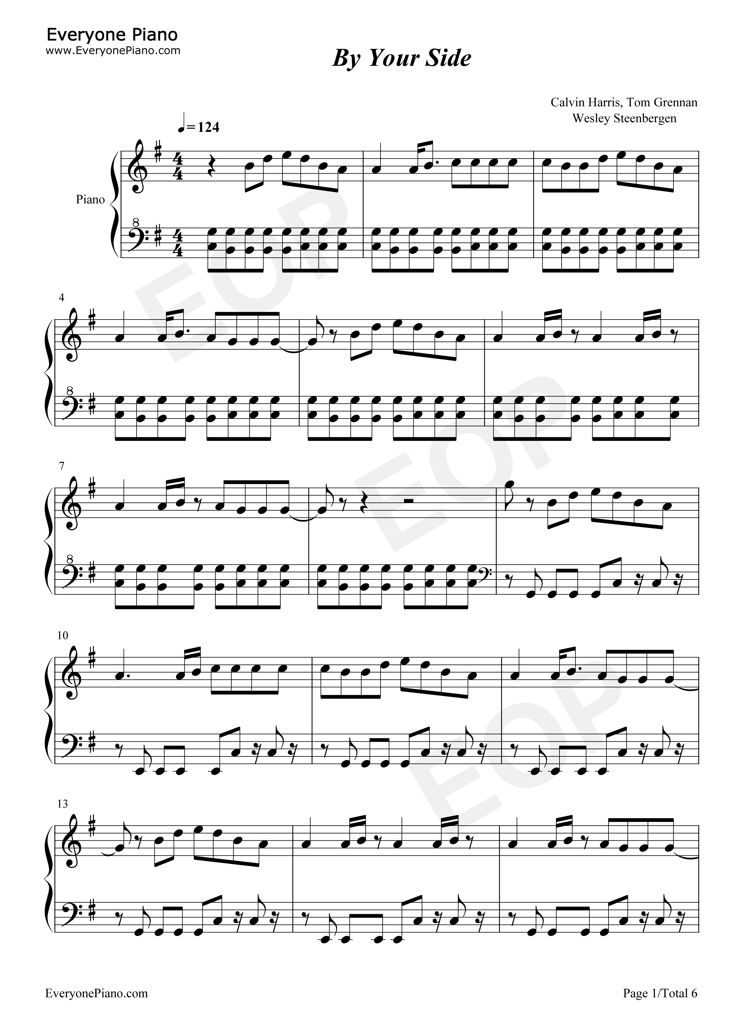 By_Your_Side钢琴谱_Calvin_Harris_Tom_Grennan