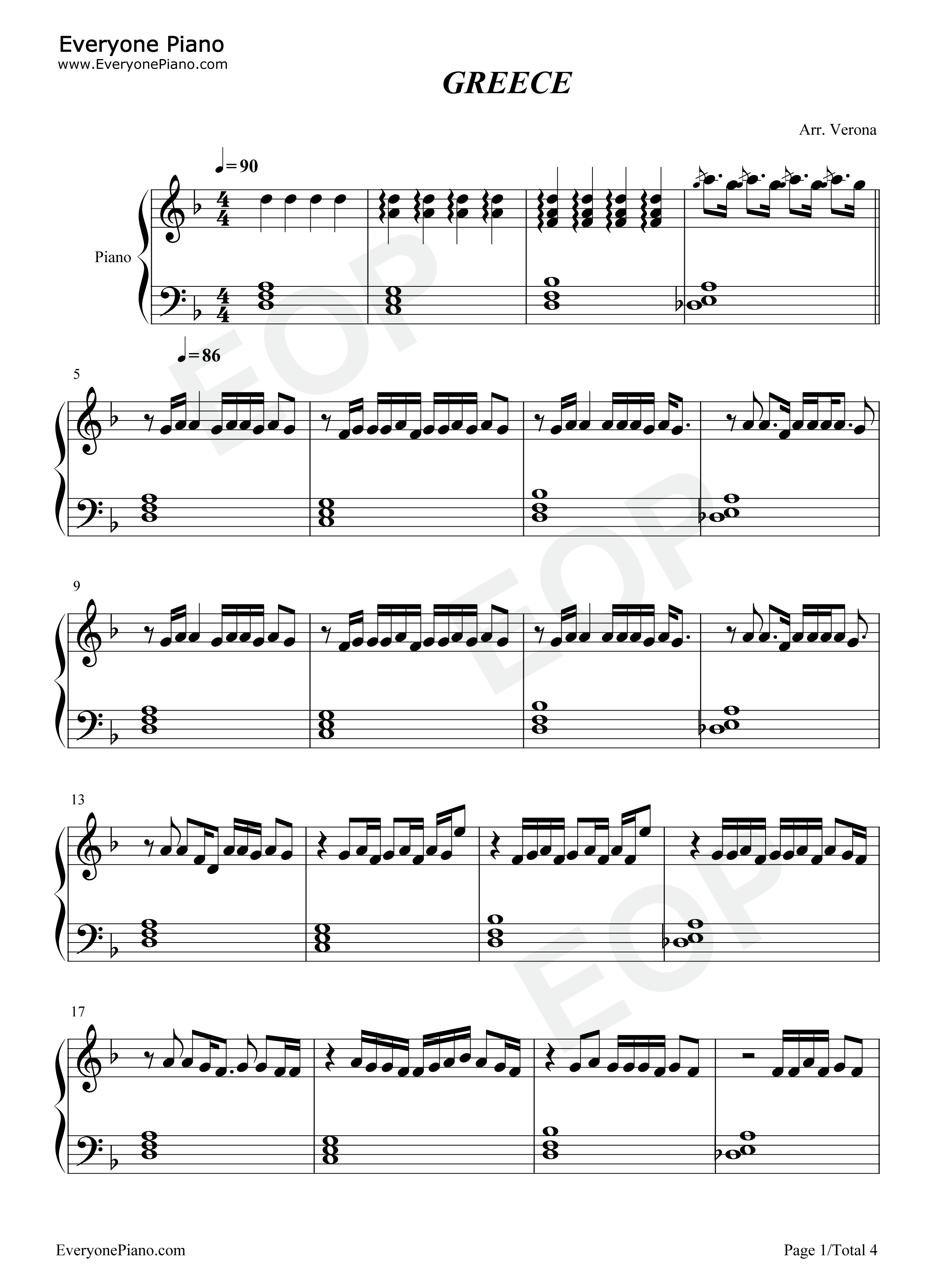 Greece钢琴谱_DJ_Khaled_Drake