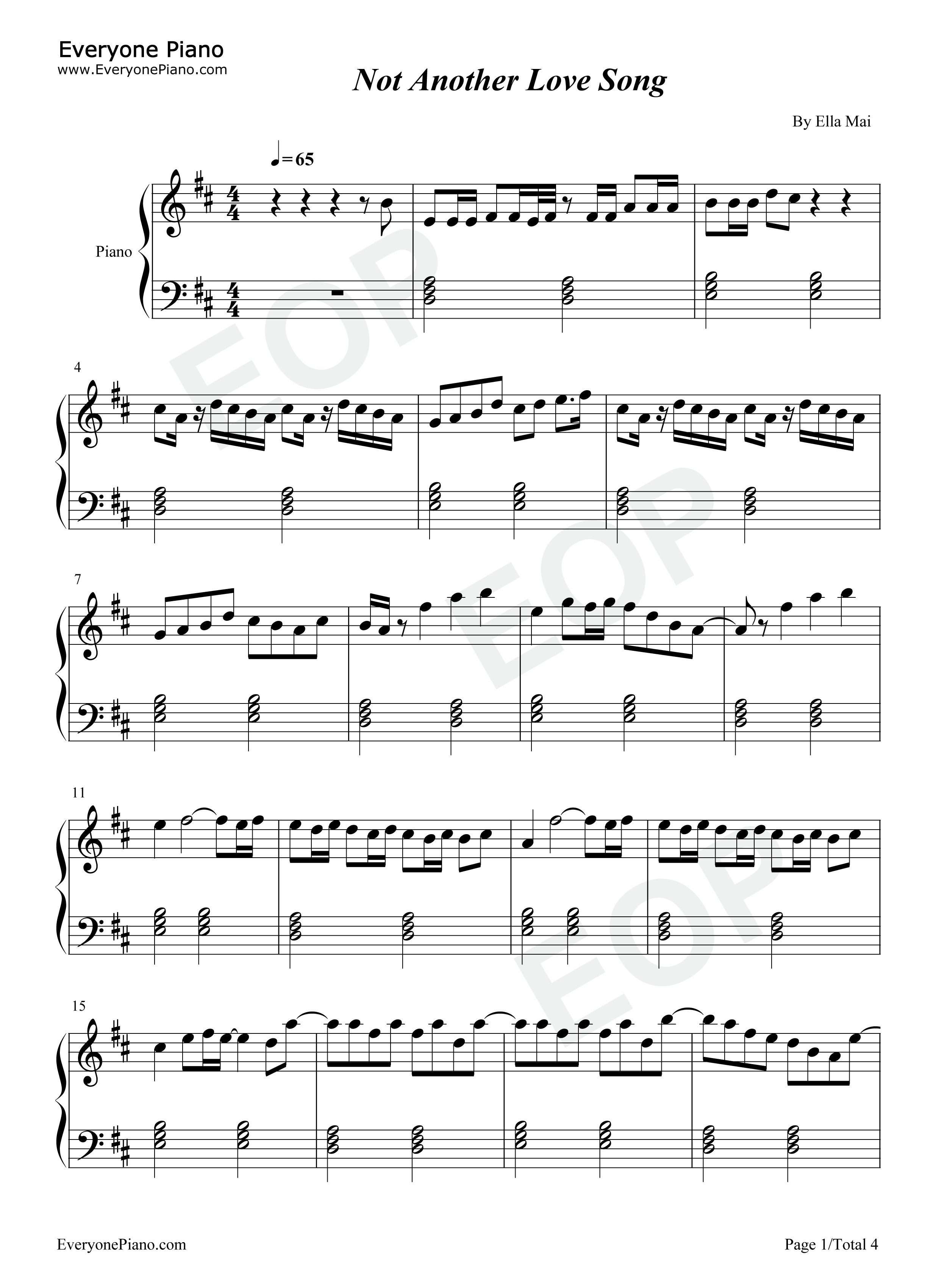 Not_Another_Love_Song钢琴谱_Ella_Mai