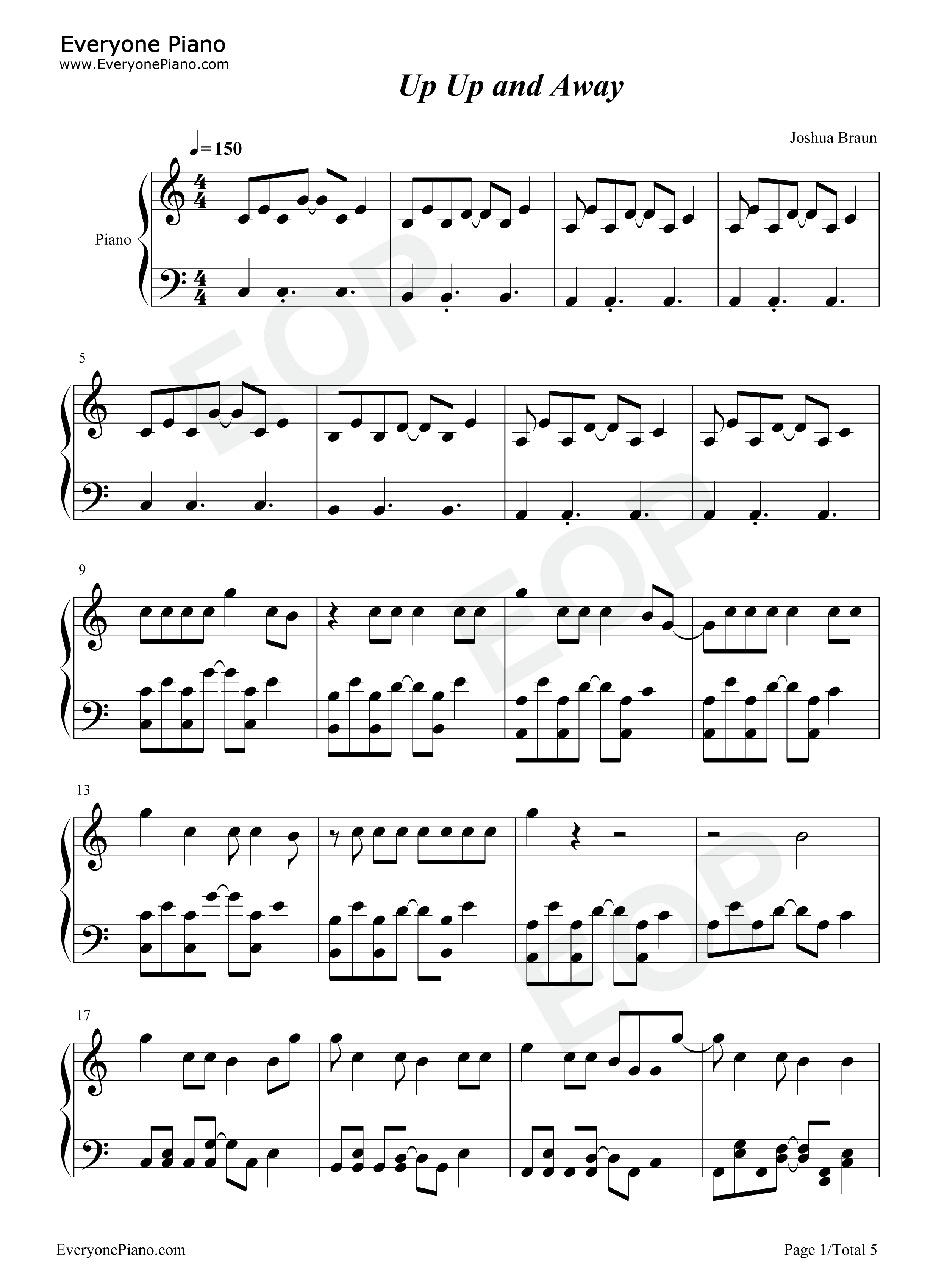 Up_Up_and_Away钢琴谱_Juice_WRLD