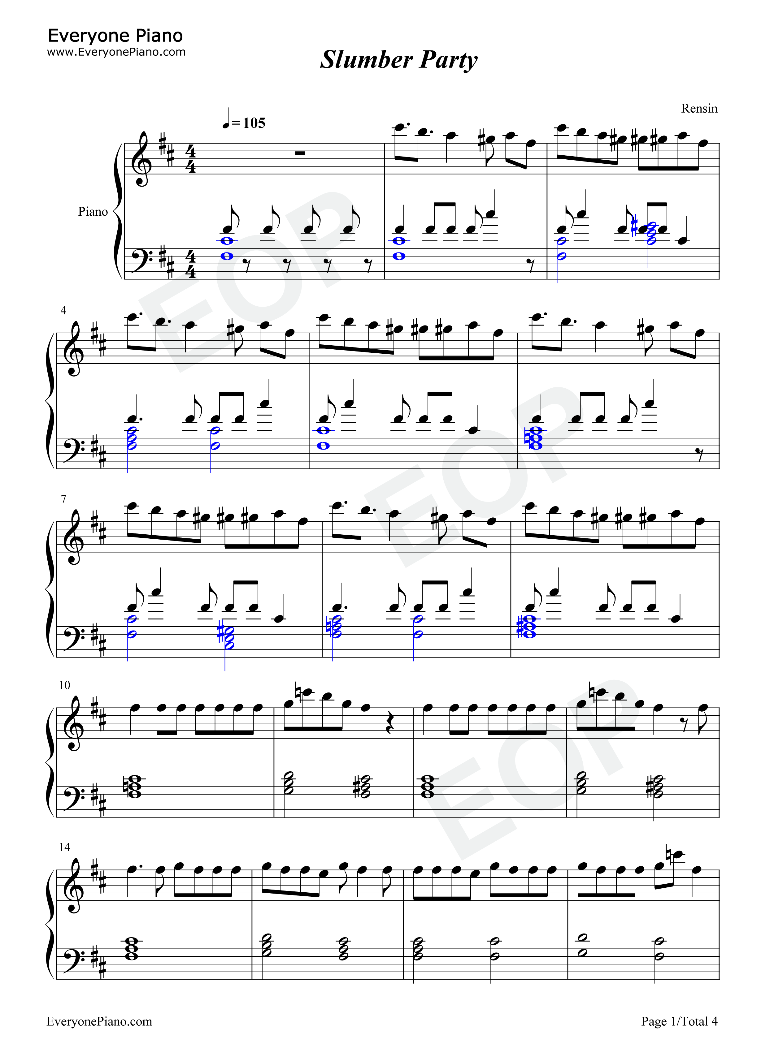 Slumber_Party钢琴谱_Ashnikko_Princess_Nokia