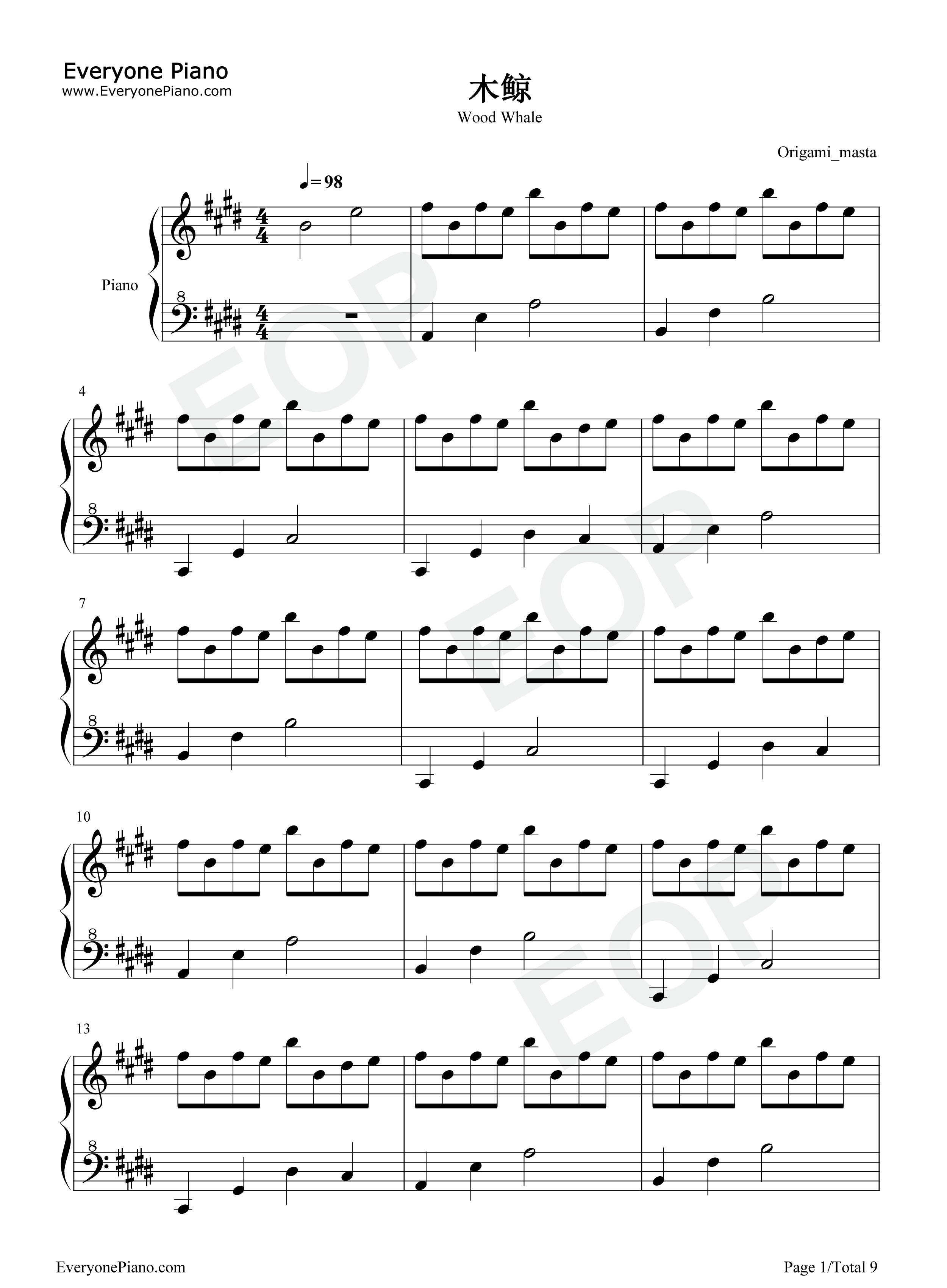 木鲸钢琴谱_灰澈