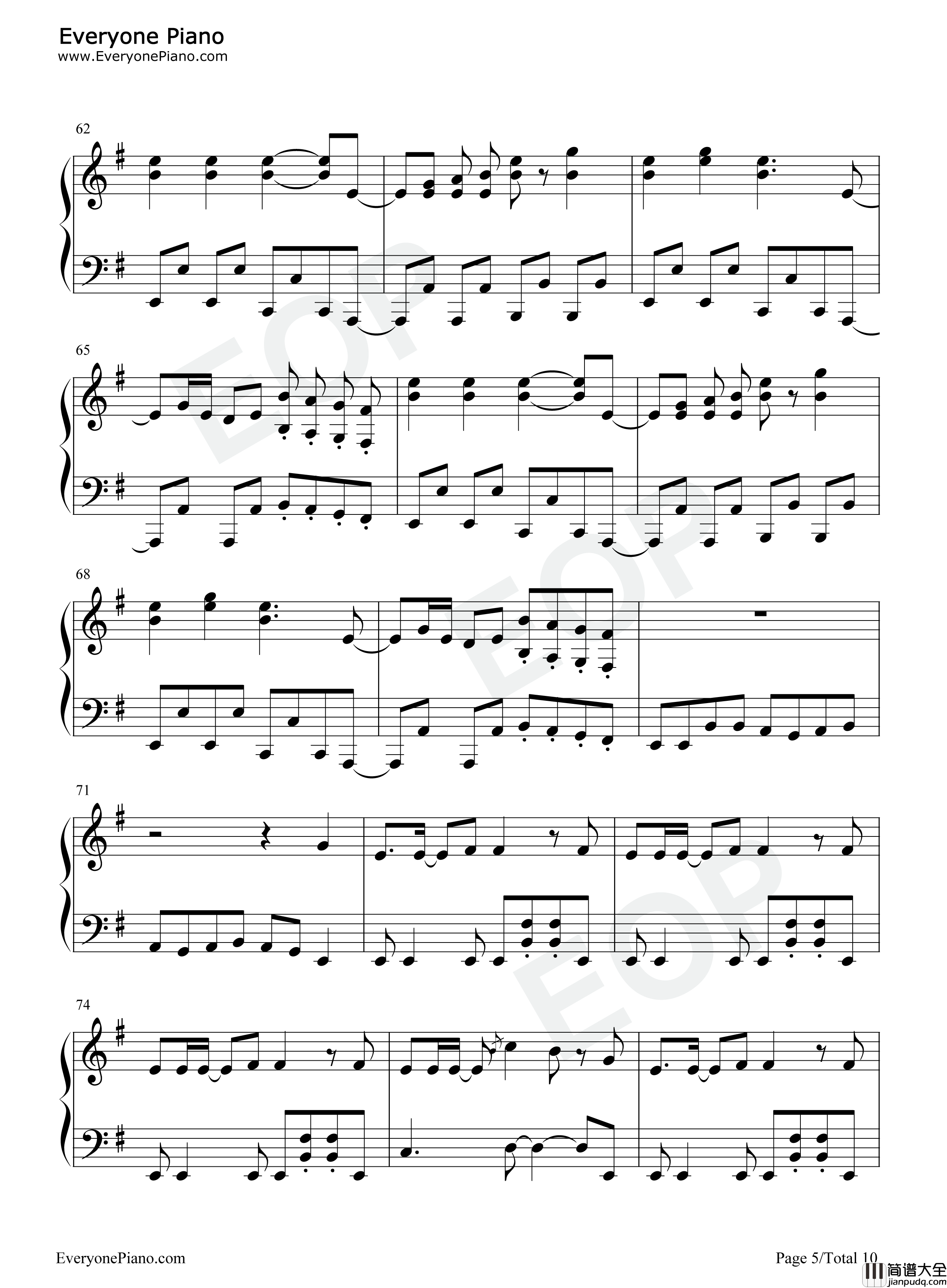 Peacock_Epoch钢琴谱_浦岛坂田船