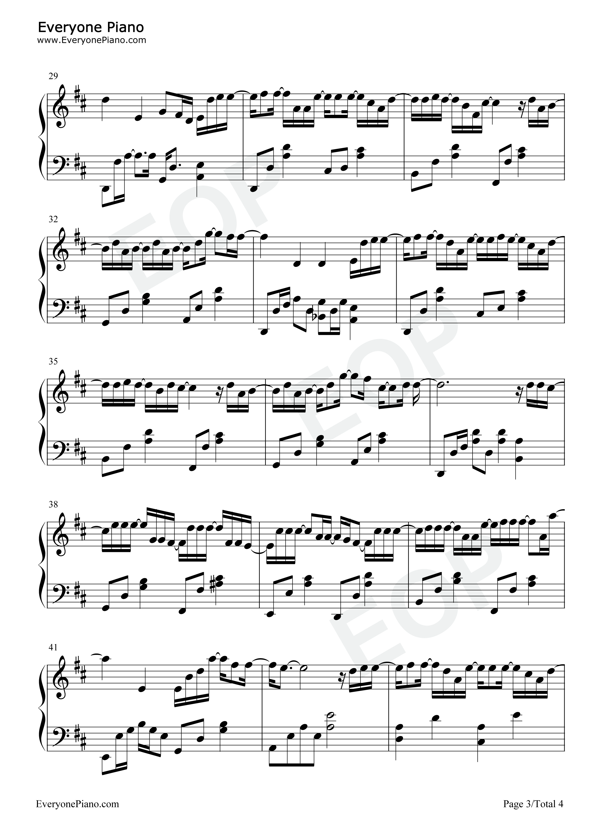 暂时的记号钢琴谱_林俊杰