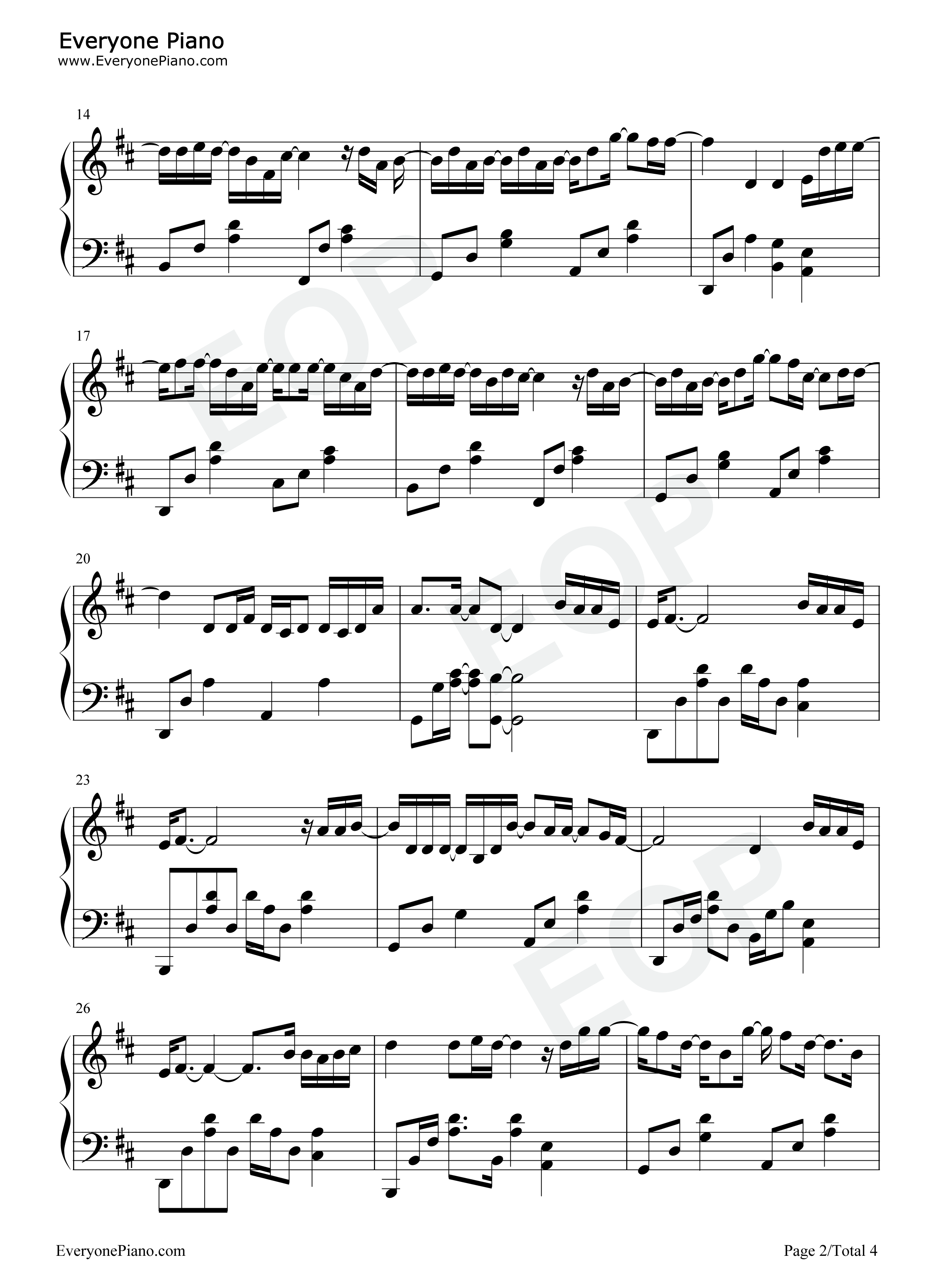 暂时的记号钢琴谱_林俊杰