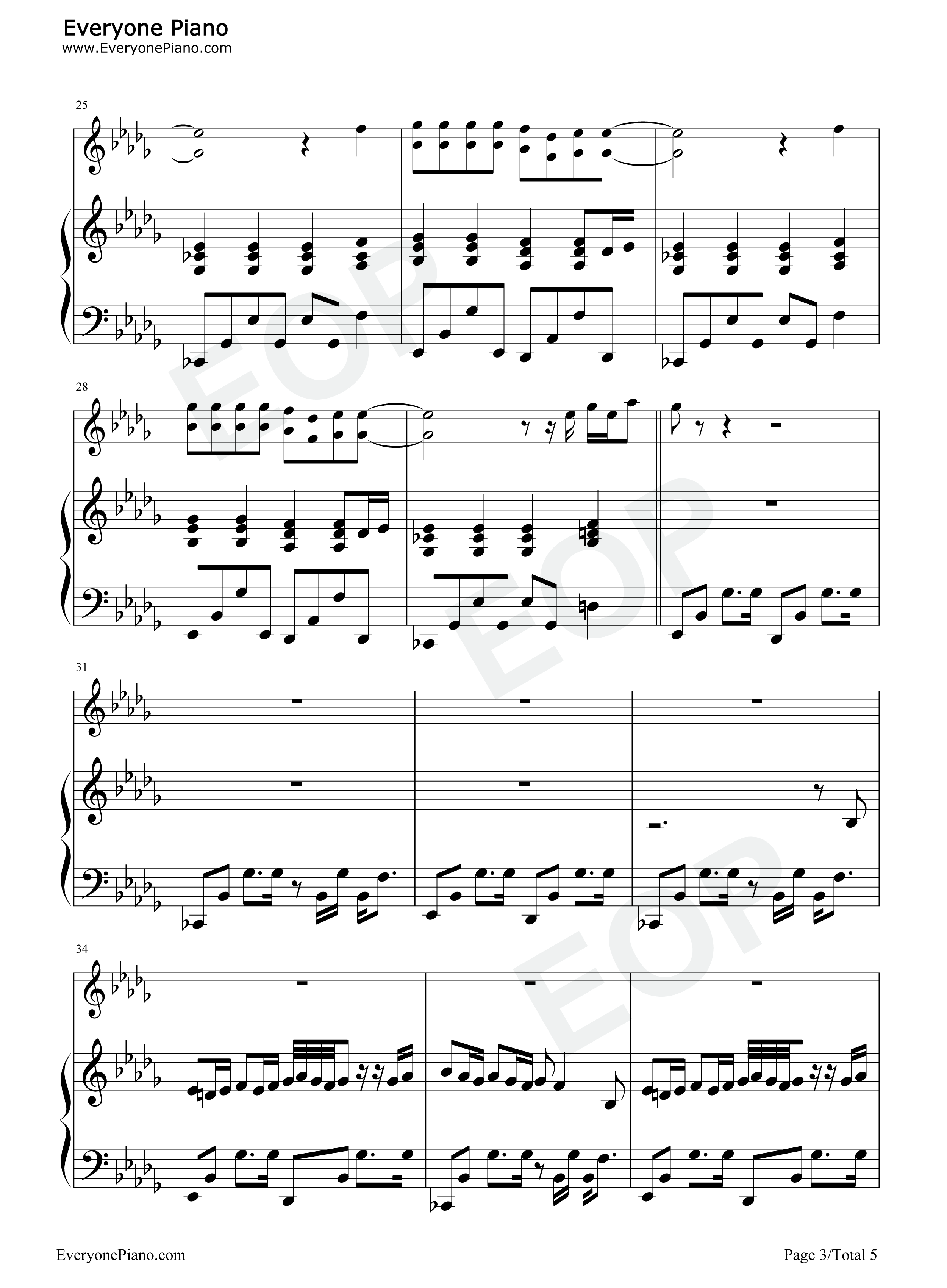 爸我回来了钢琴谱_周杰伦