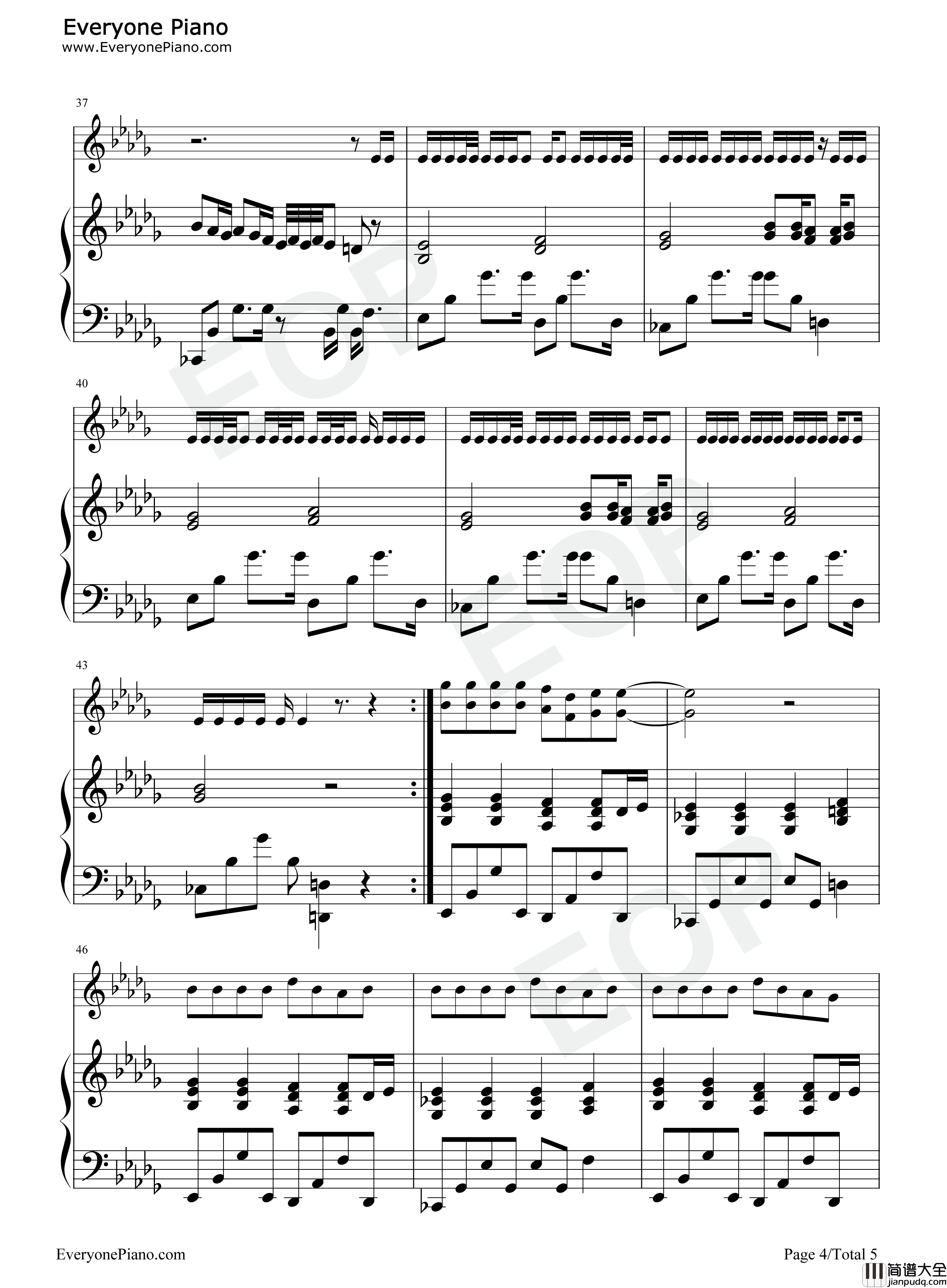 爸我回来了钢琴谱_周杰伦