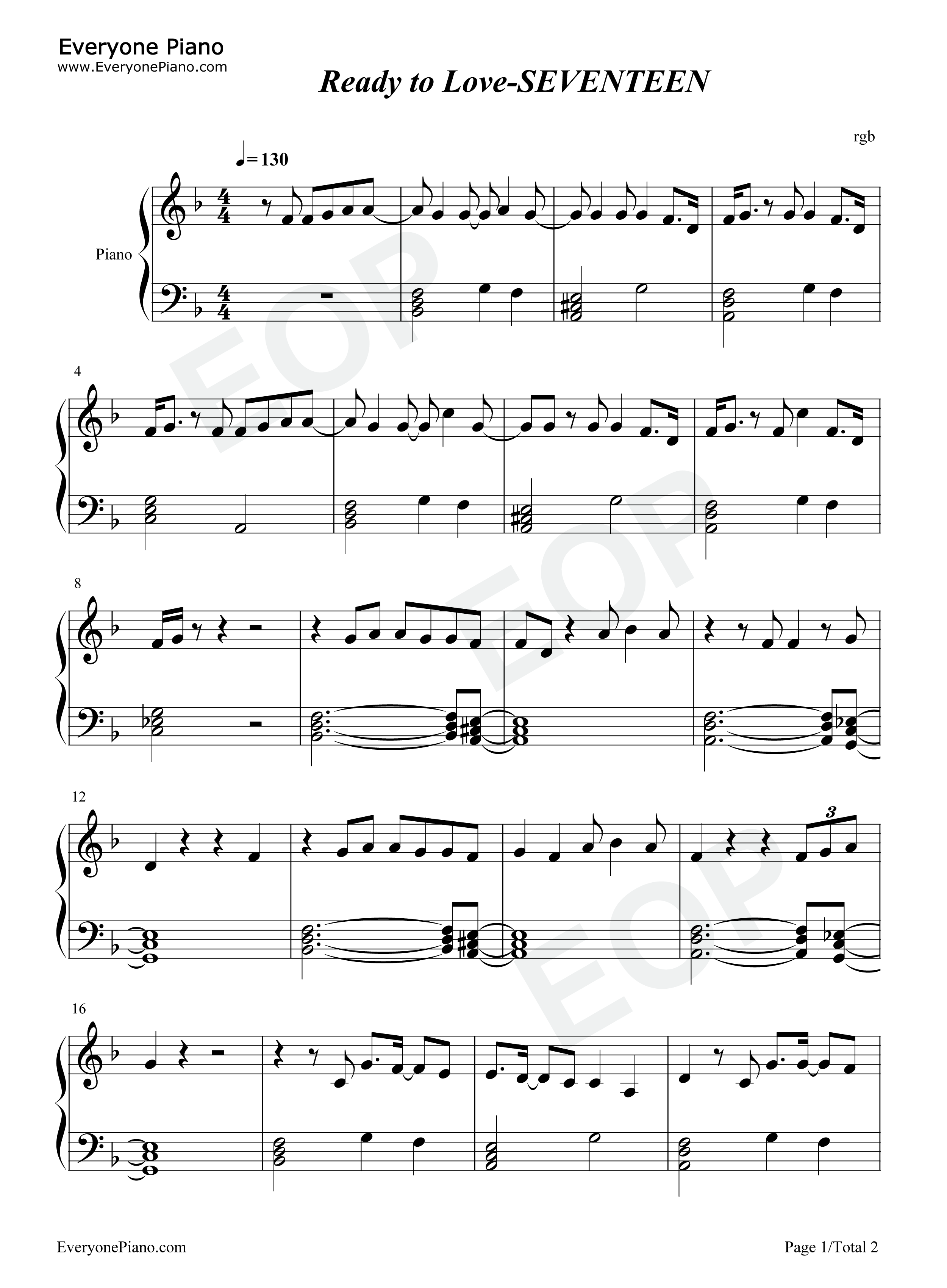 Ready_to_Love钢琴谱_Seventeen