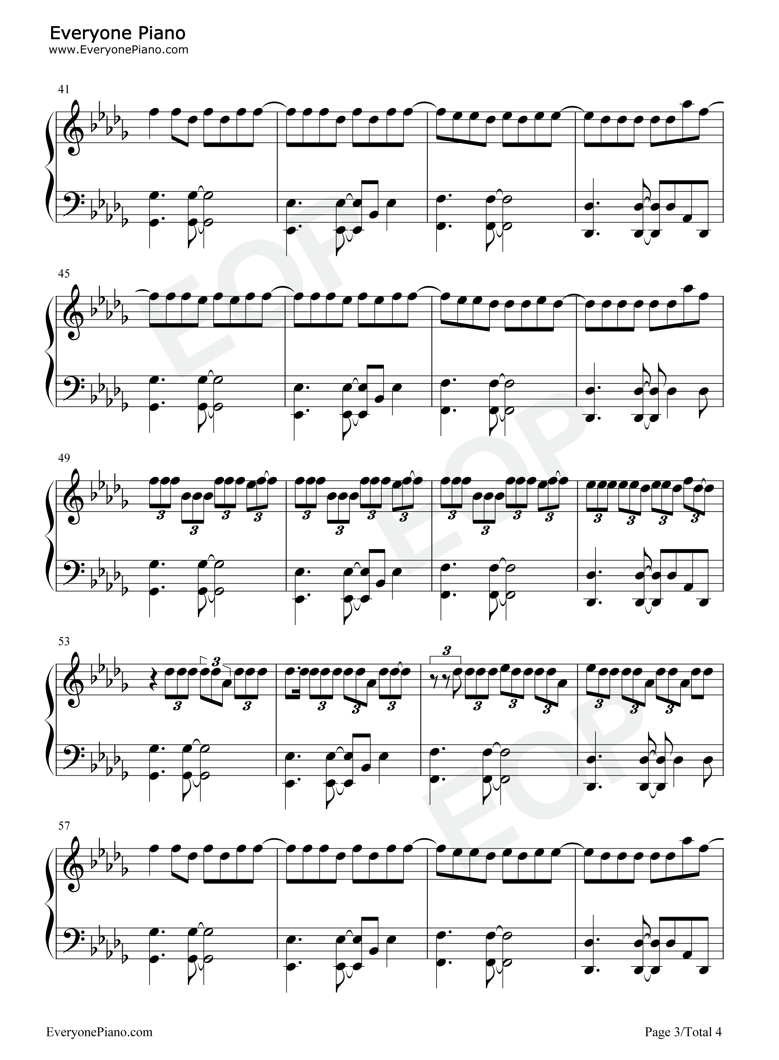 放空钢琴谱_Lil_E_大籽