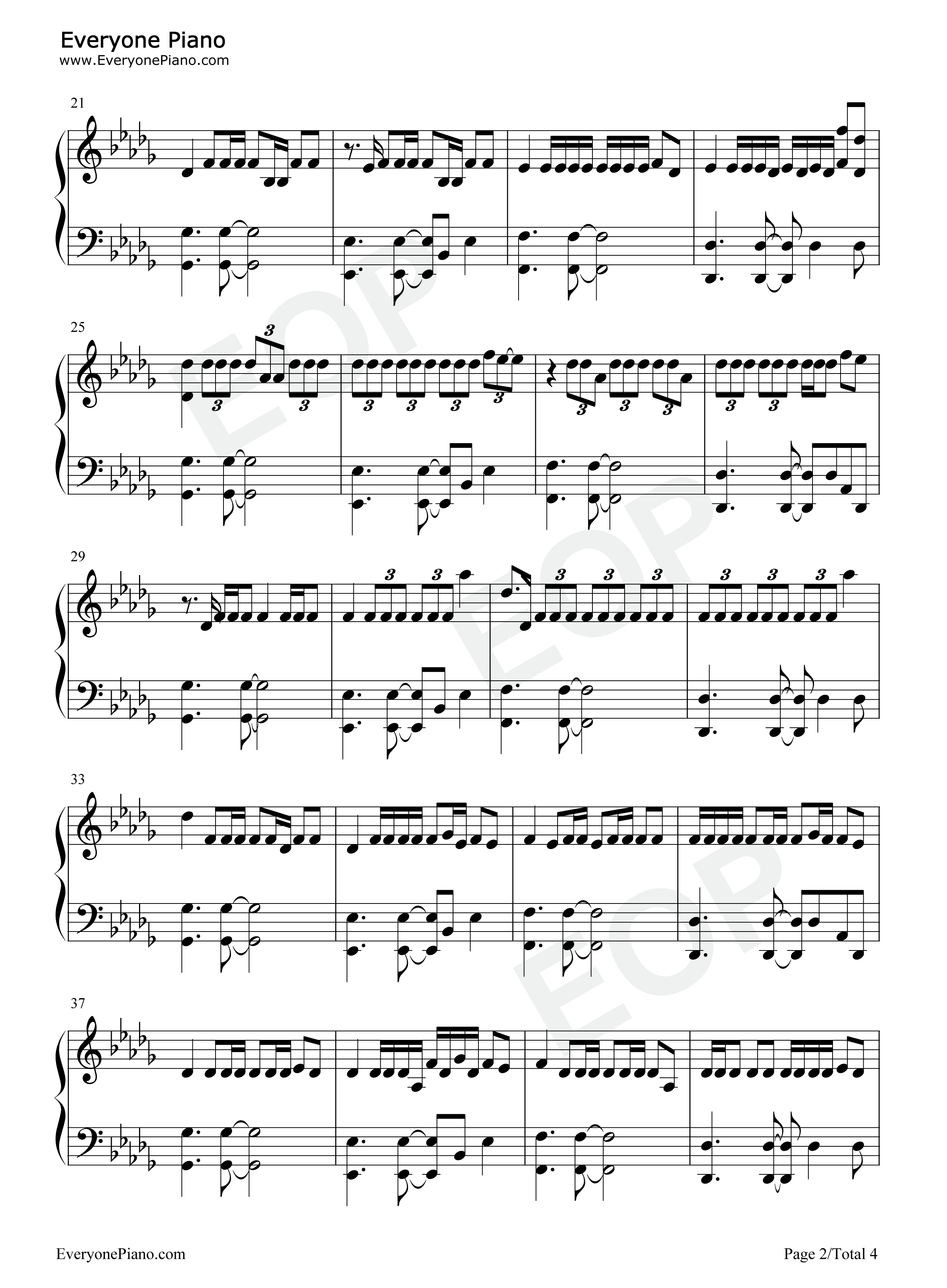 放空钢琴谱_Lil_E_大籽