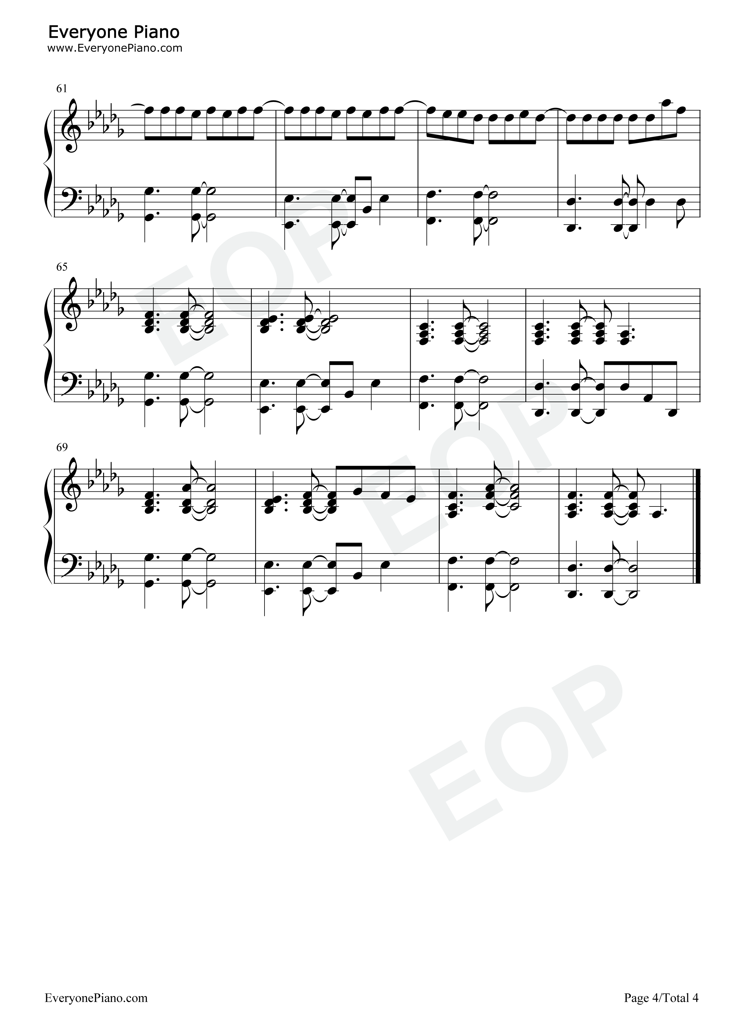 放空钢琴谱_Lil_E_大籽