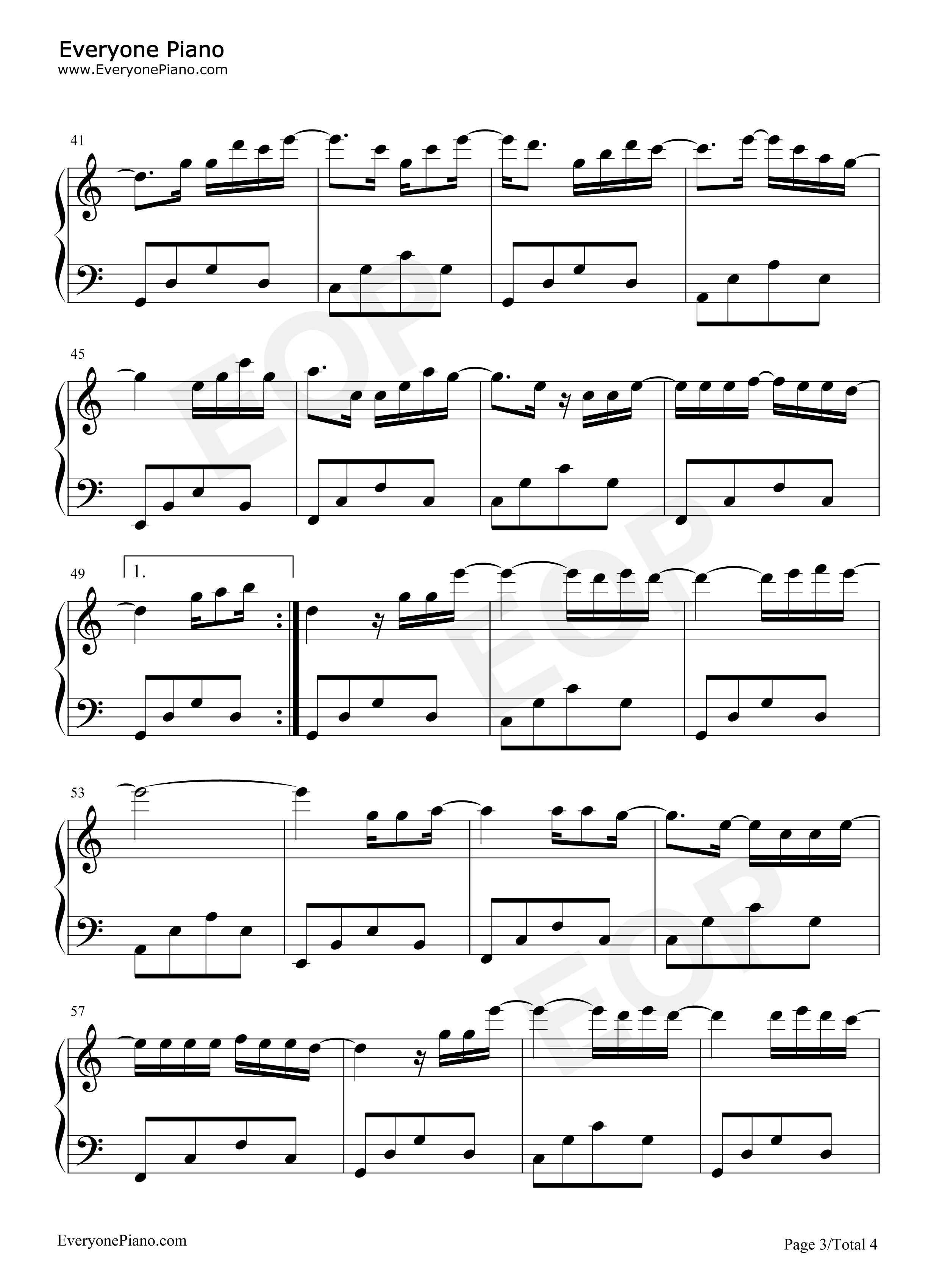 New_Boy钢琴谱_房东的猫_朴树