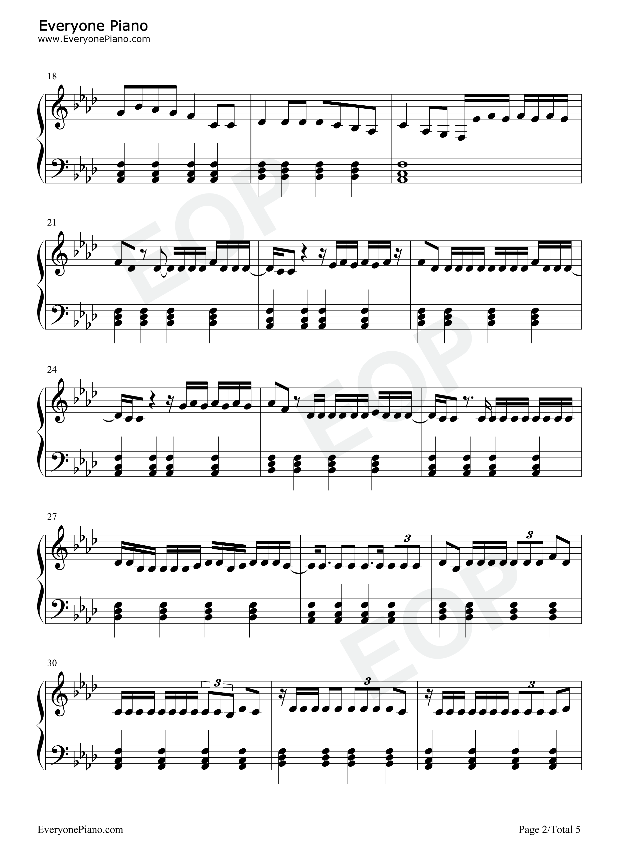 Ram_Pam_Pam钢琴谱_Natti_Natasha_Becky_G