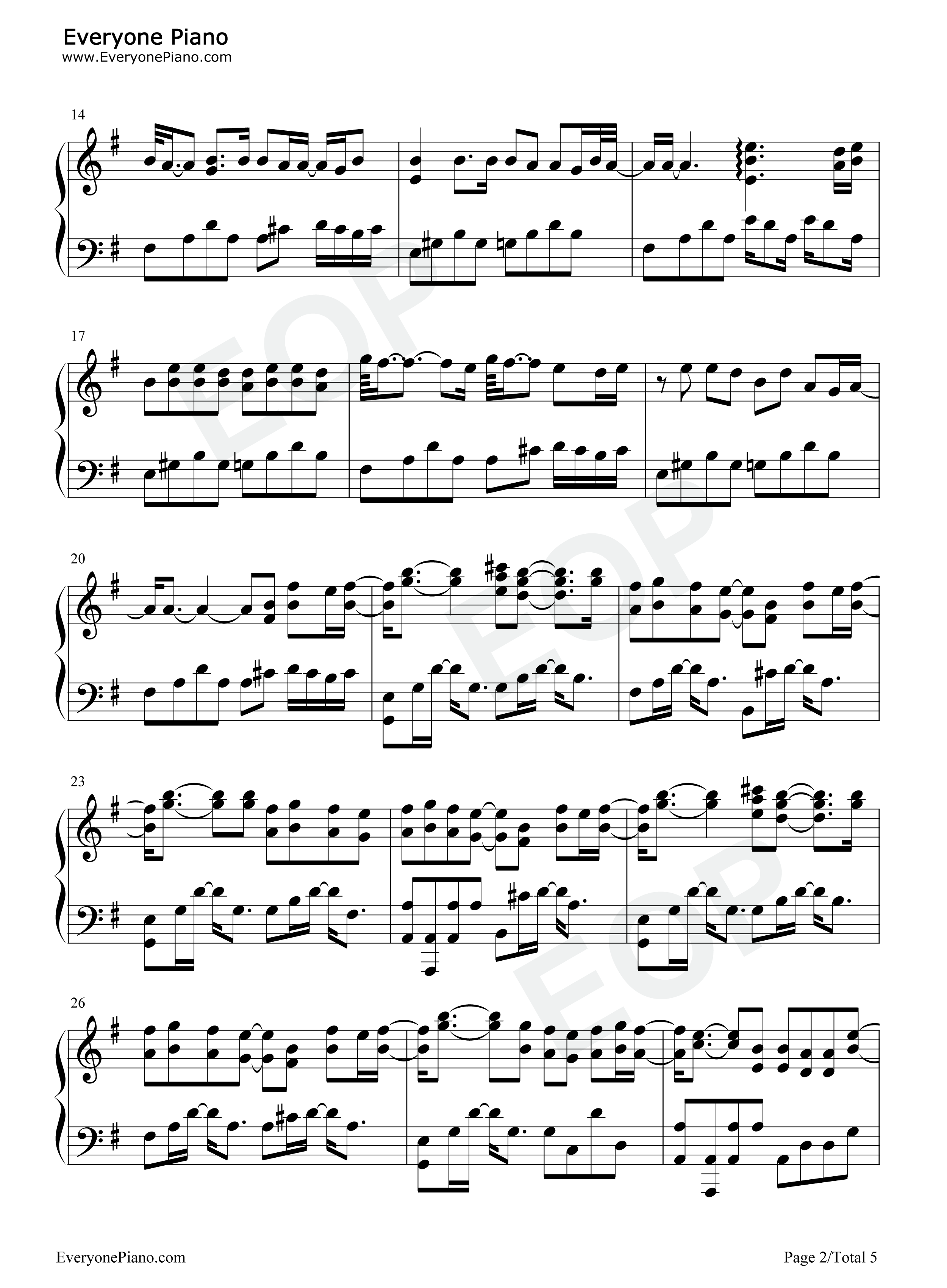 困兽之斗钢琴谱_周杰伦