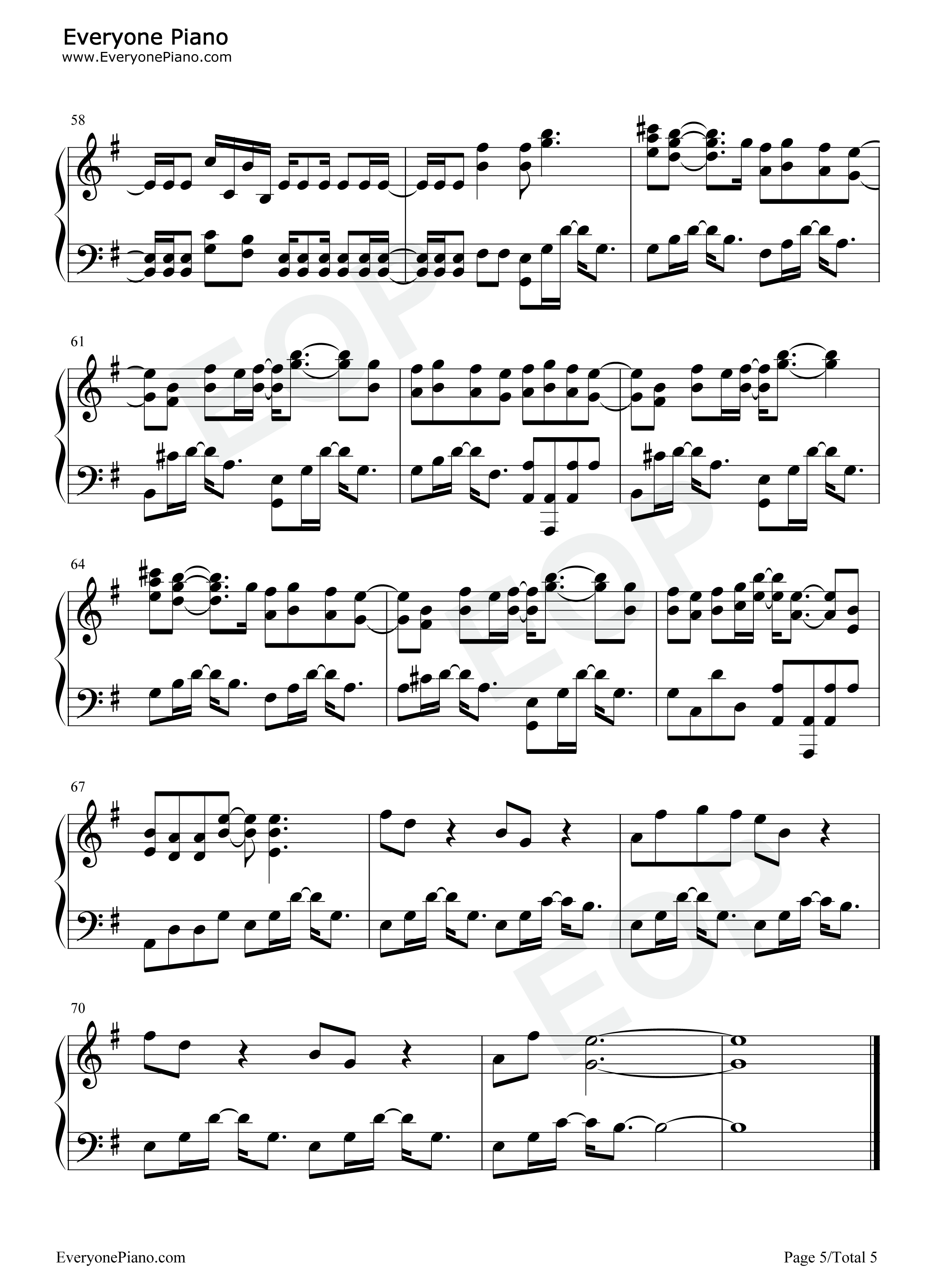 困兽之斗钢琴谱_周杰伦