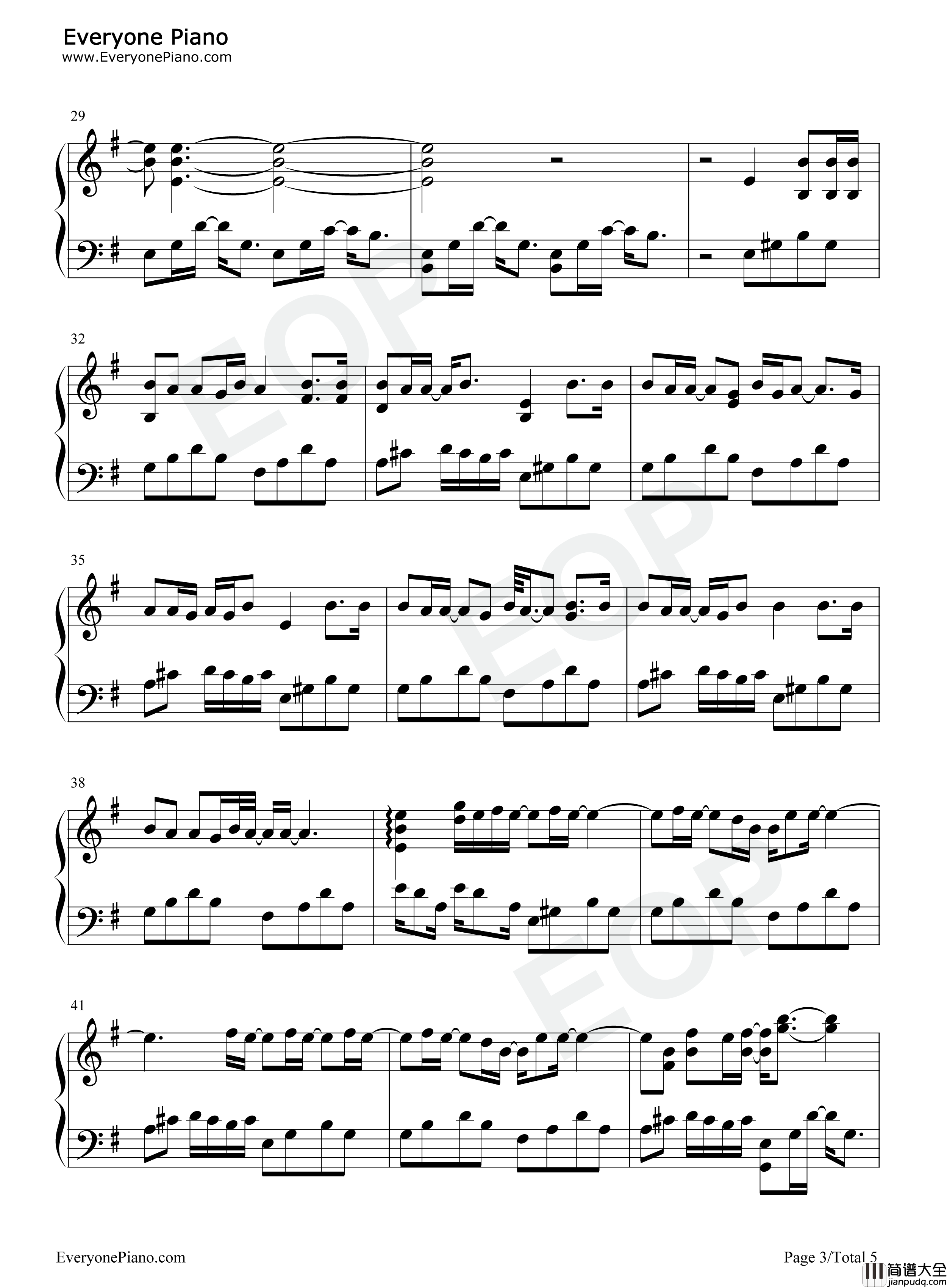 困兽之斗钢琴谱_周杰伦