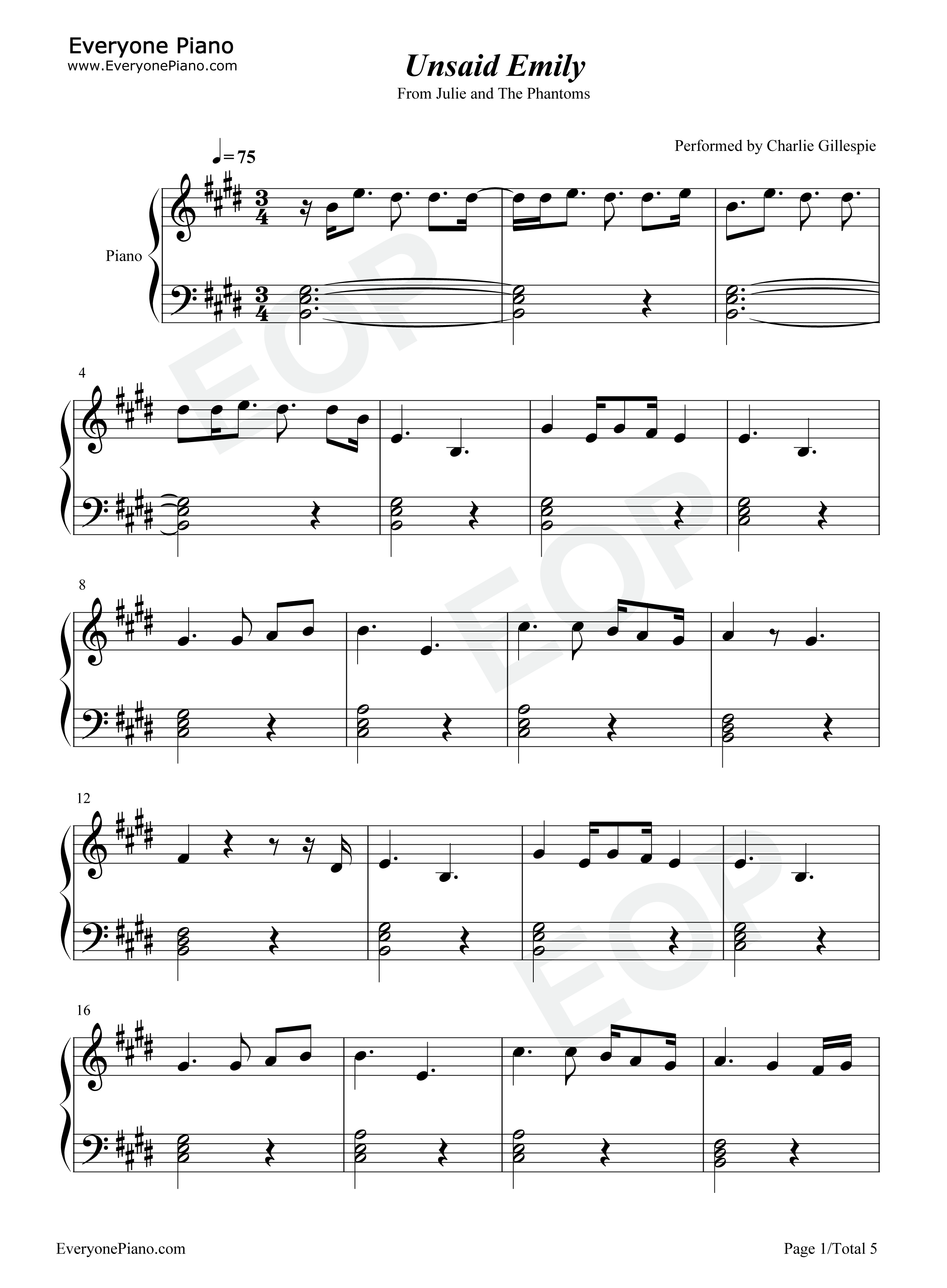 Unsaid_Emily钢琴谱_David_Lawrence