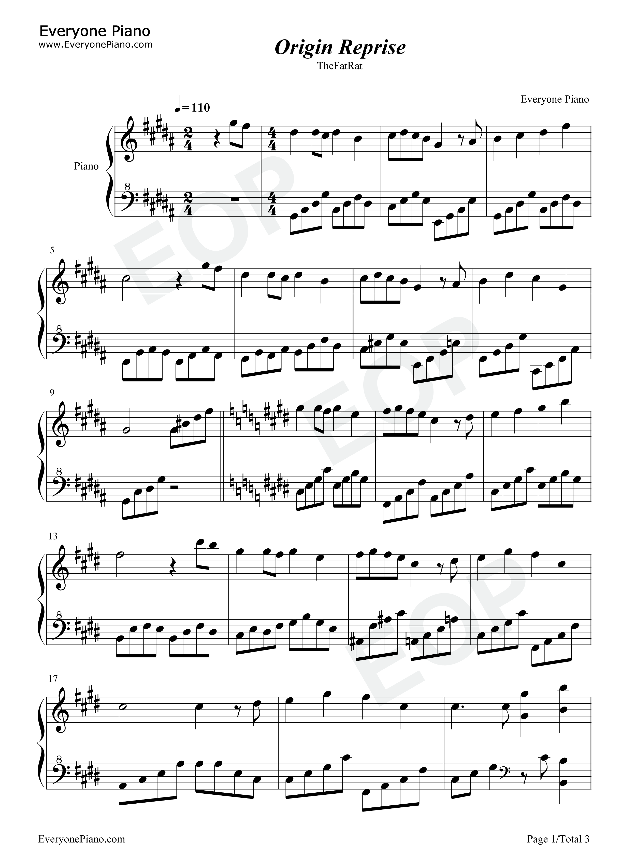 Origin_Reprise钢琴谱_TheFatRat
