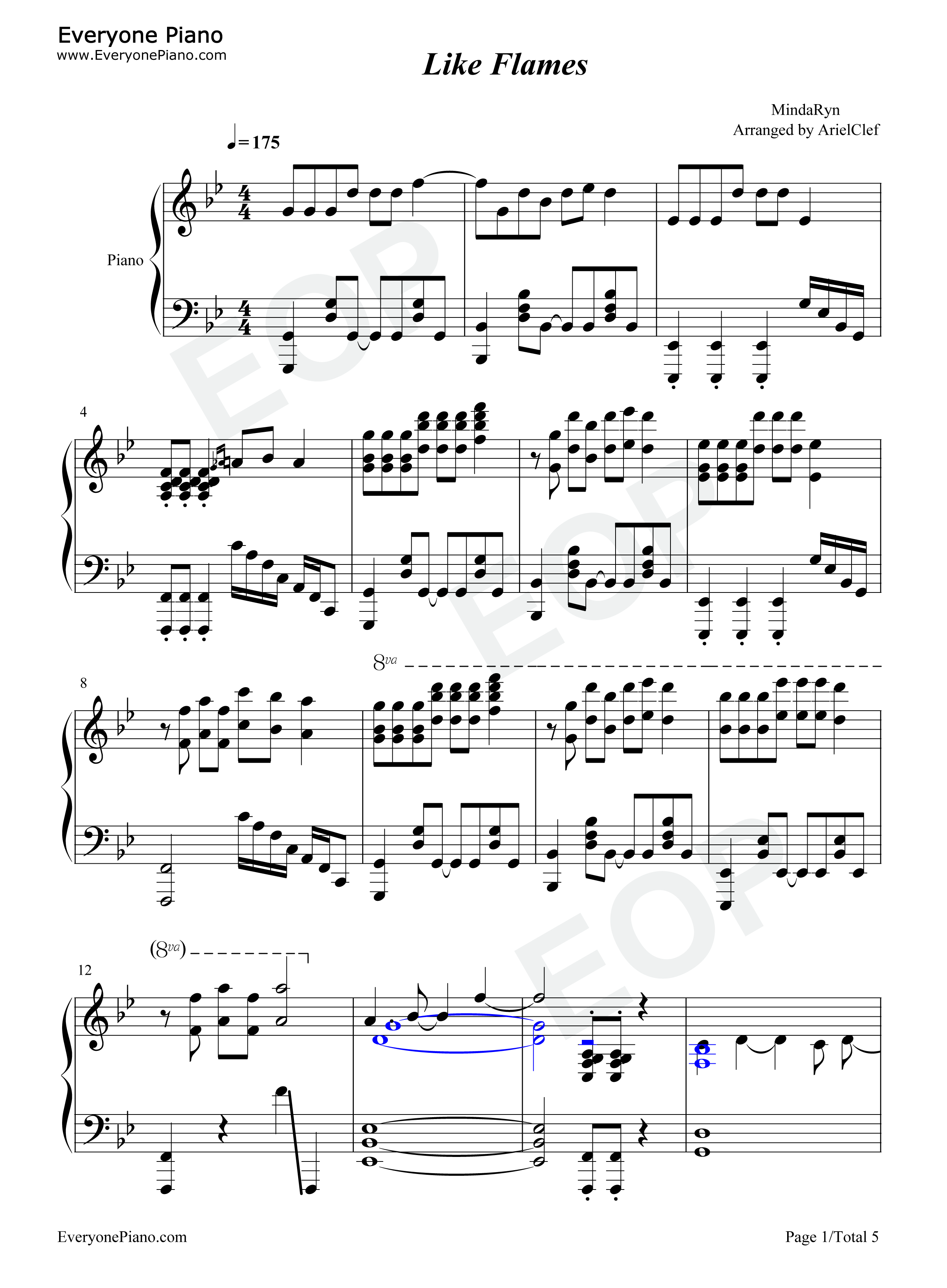 Like_Flames钢琴谱_MindaRyn