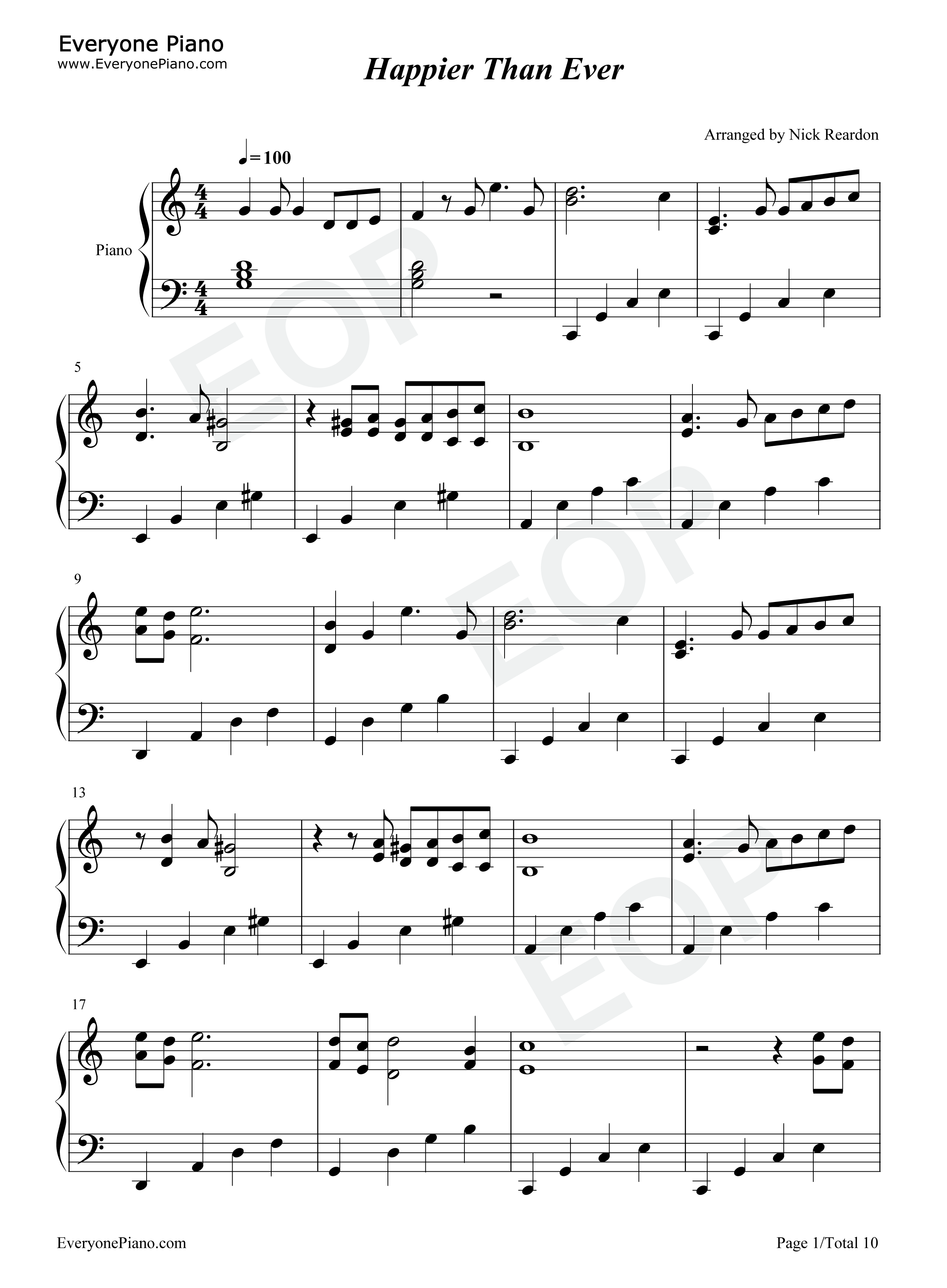 Happier_Than_Ever钢琴谱_Billie_Eilish