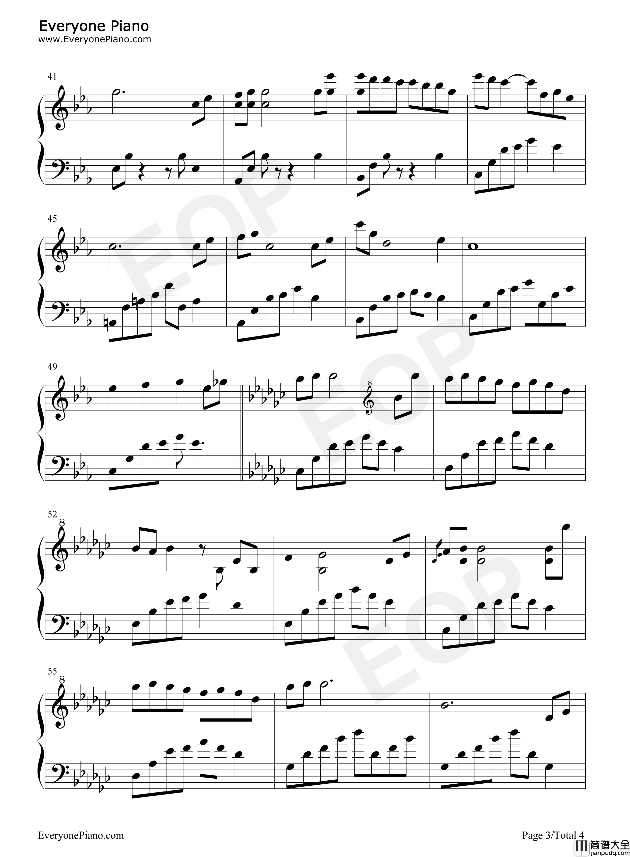 无言的告别钢琴谱_石进