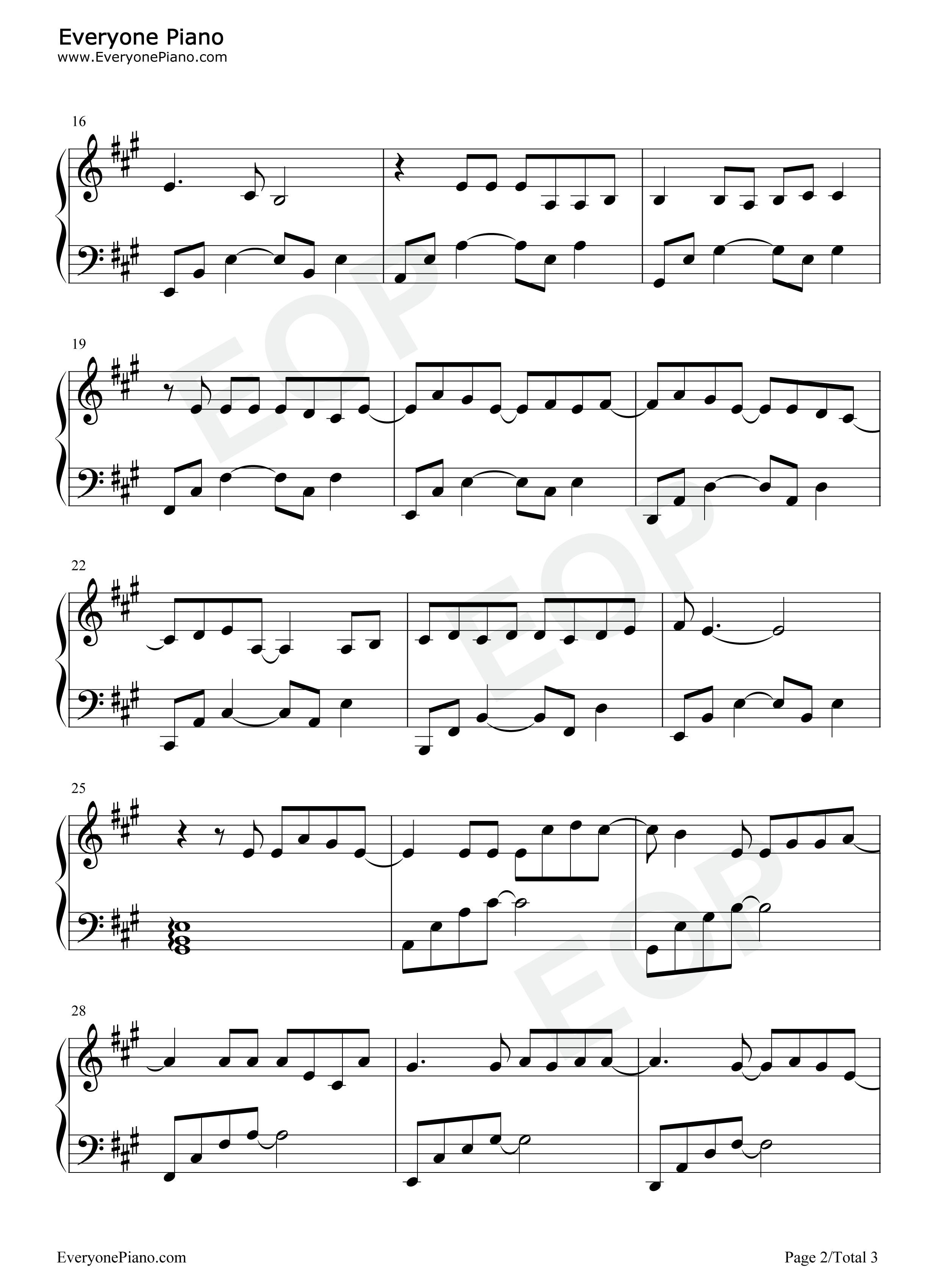 目及皆是你钢琴谱_小蓝背心