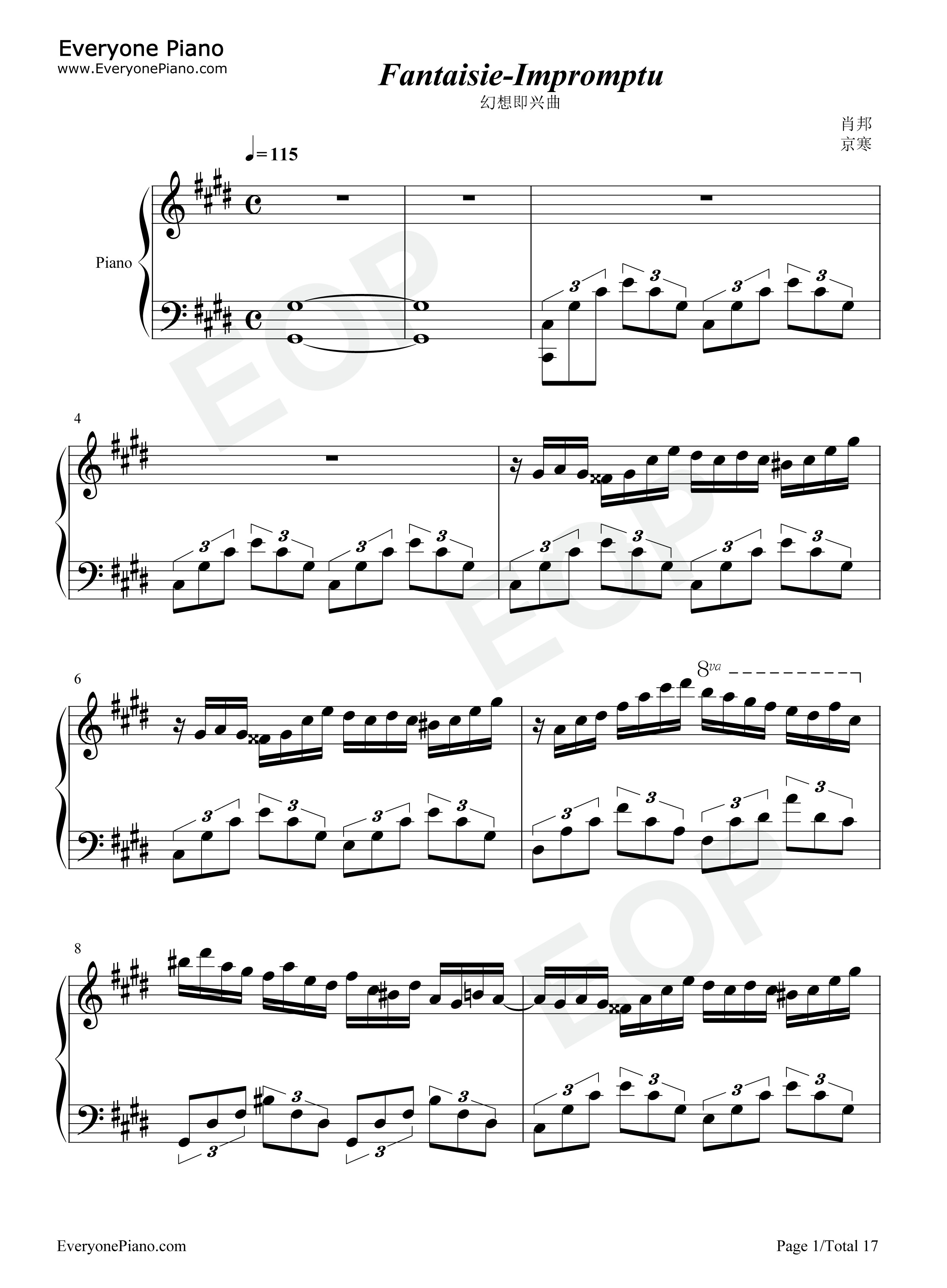 幻想即兴曲钢琴谱_肖邦